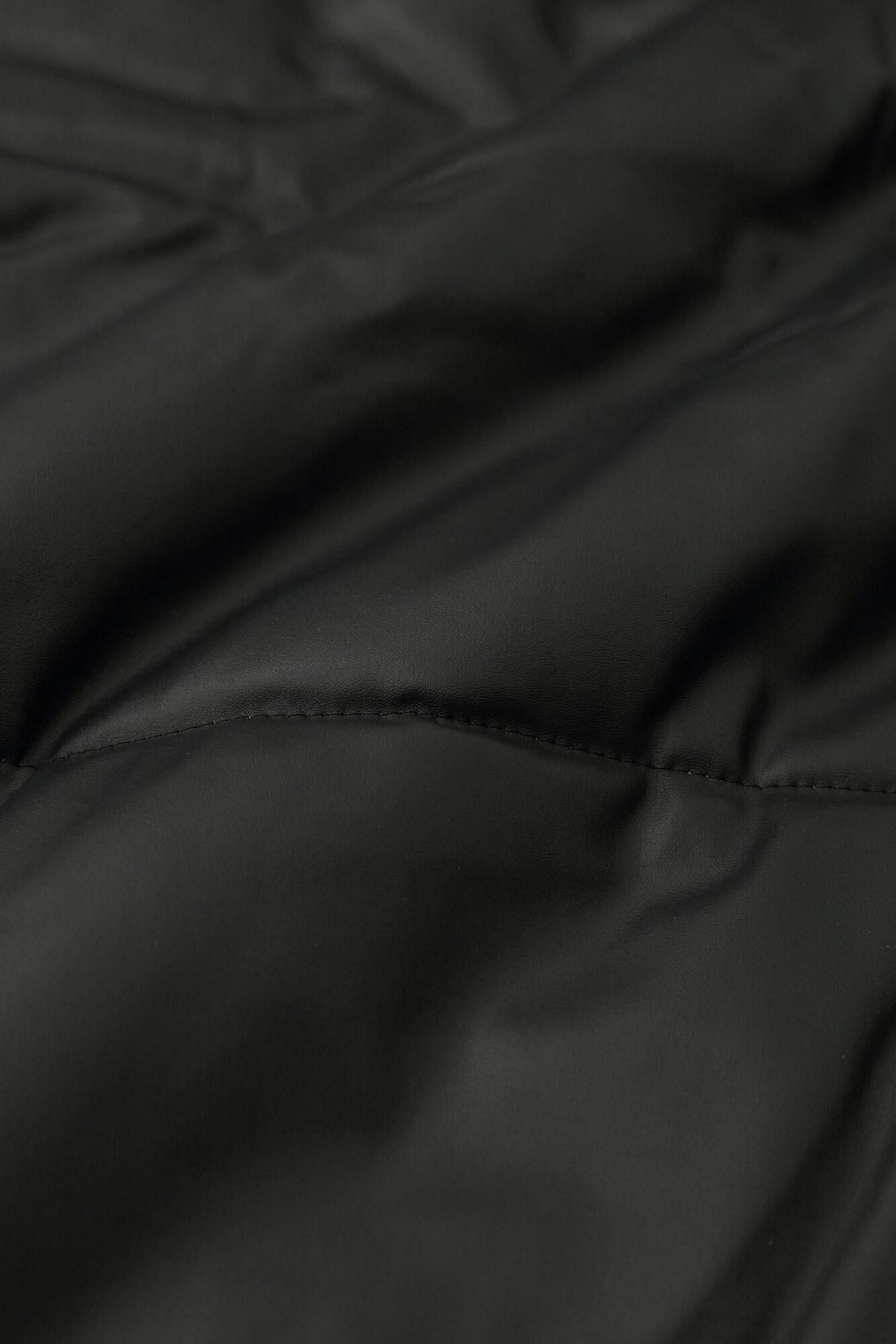 人造皮革陣羽織(Nagajinbaori)夾棉 附裡襯/黑色圓環風車紋 再現