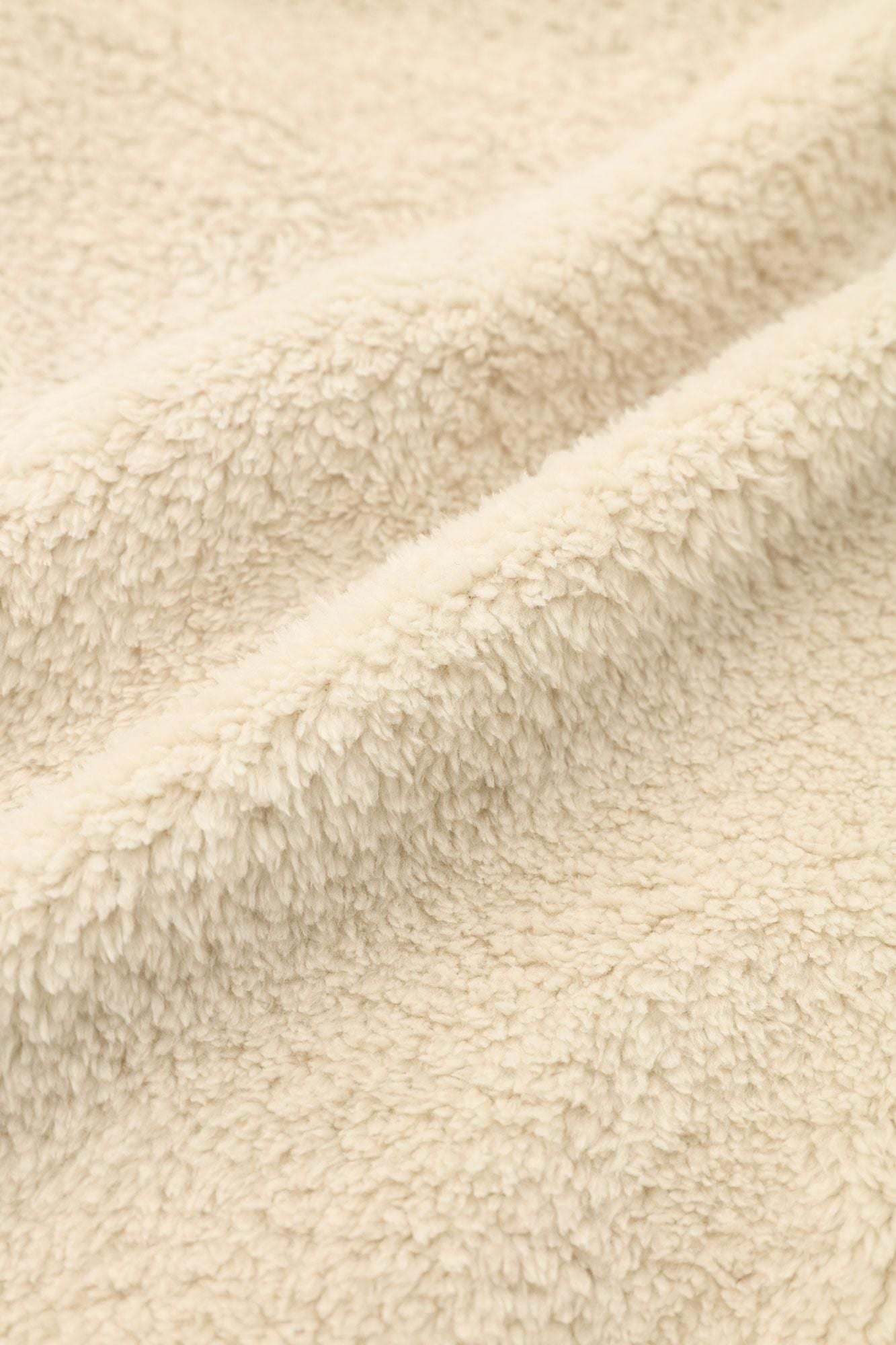 仿毛 莢背心 長版 單層／鳥白色