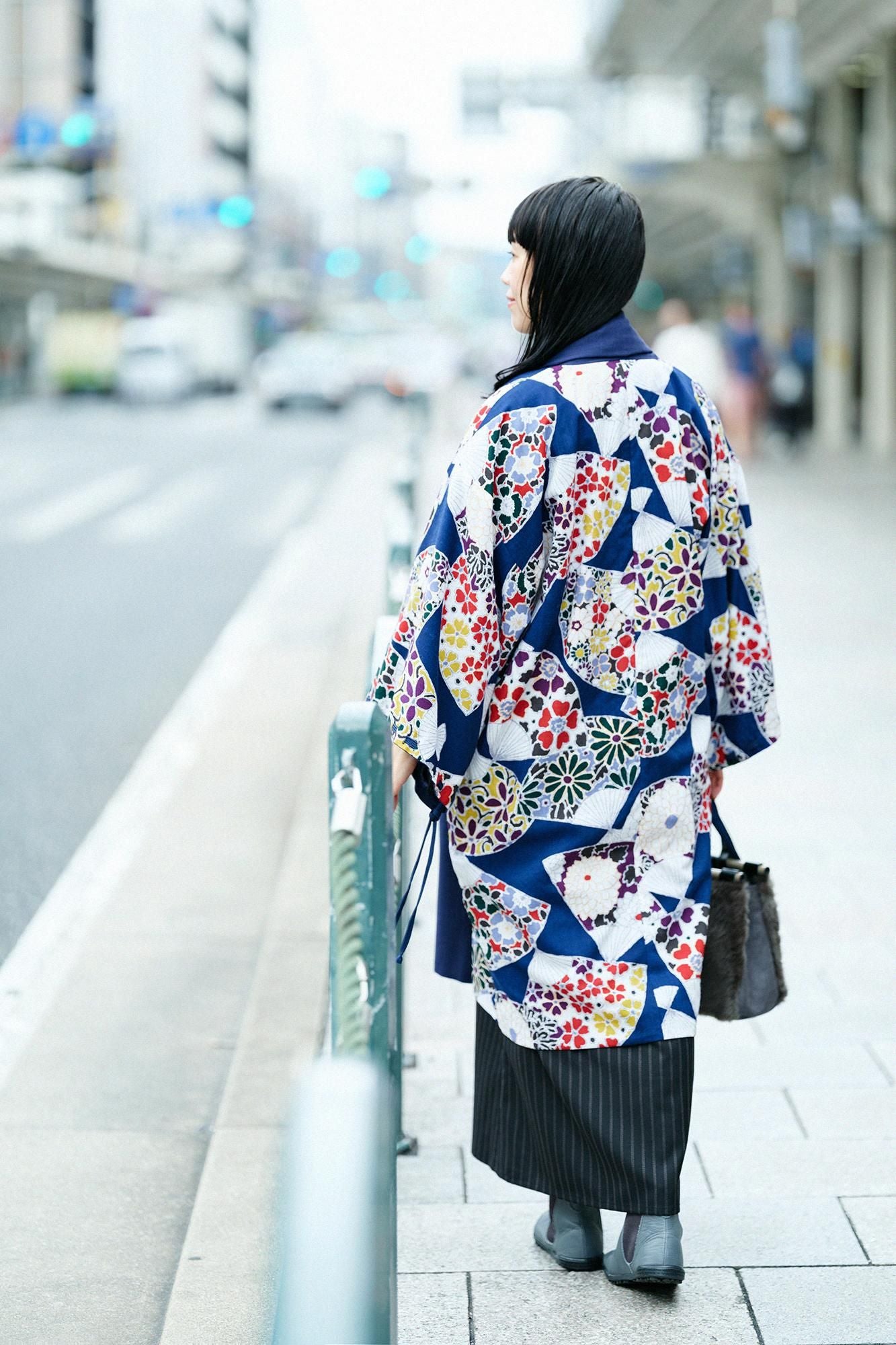 モスリン 宮中袖（きゅうちゅうそで） 可逆（かぎゃく）／濃紺