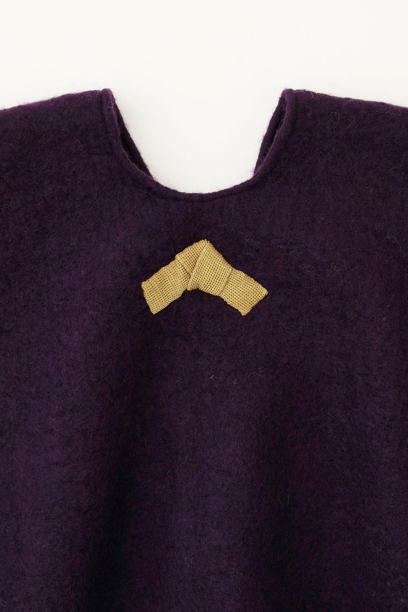 ●梳毛 如月披風斗篷 背御守/紫色