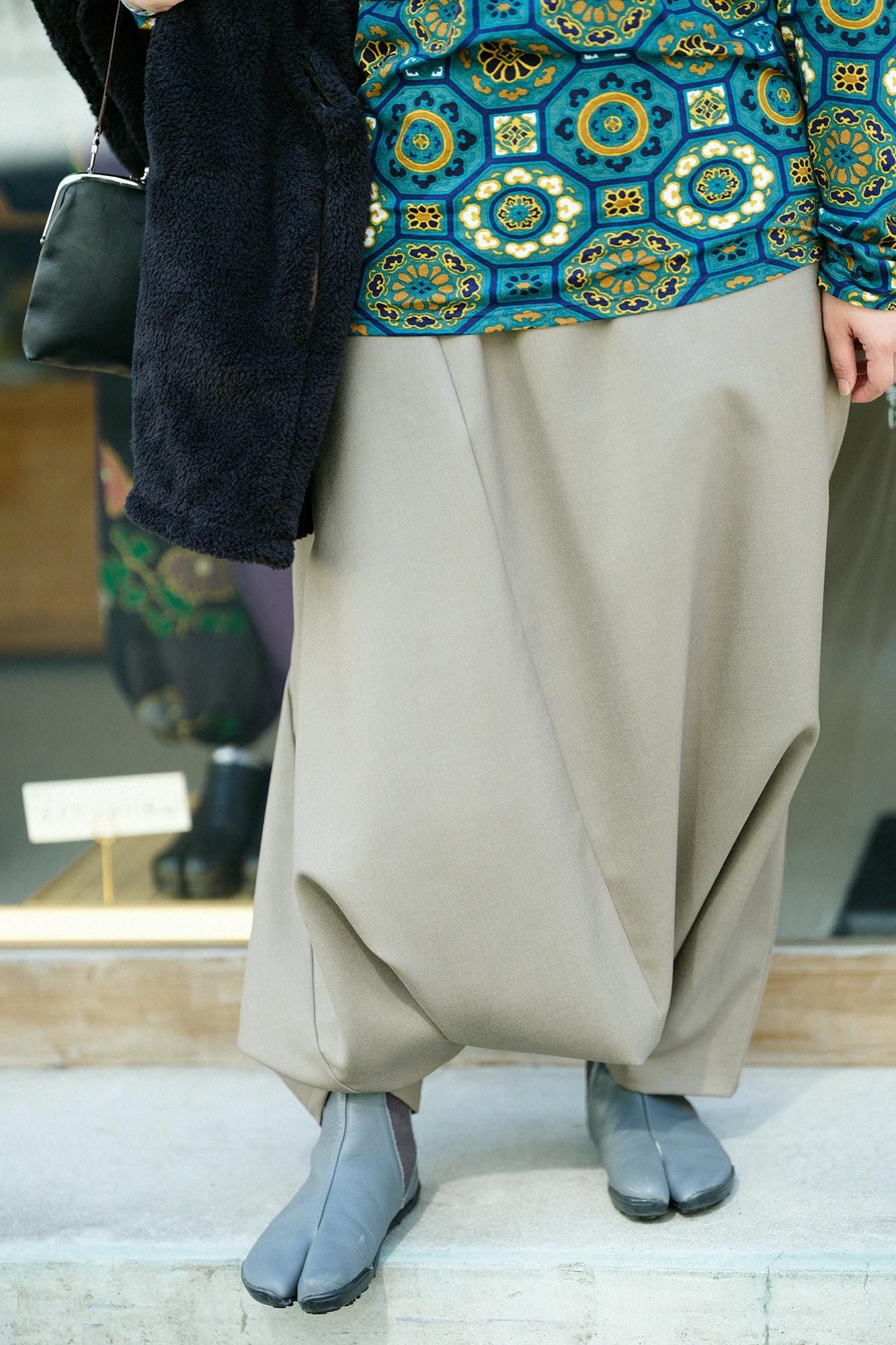 富士（飛鼠褲）梳毛/灰汁色