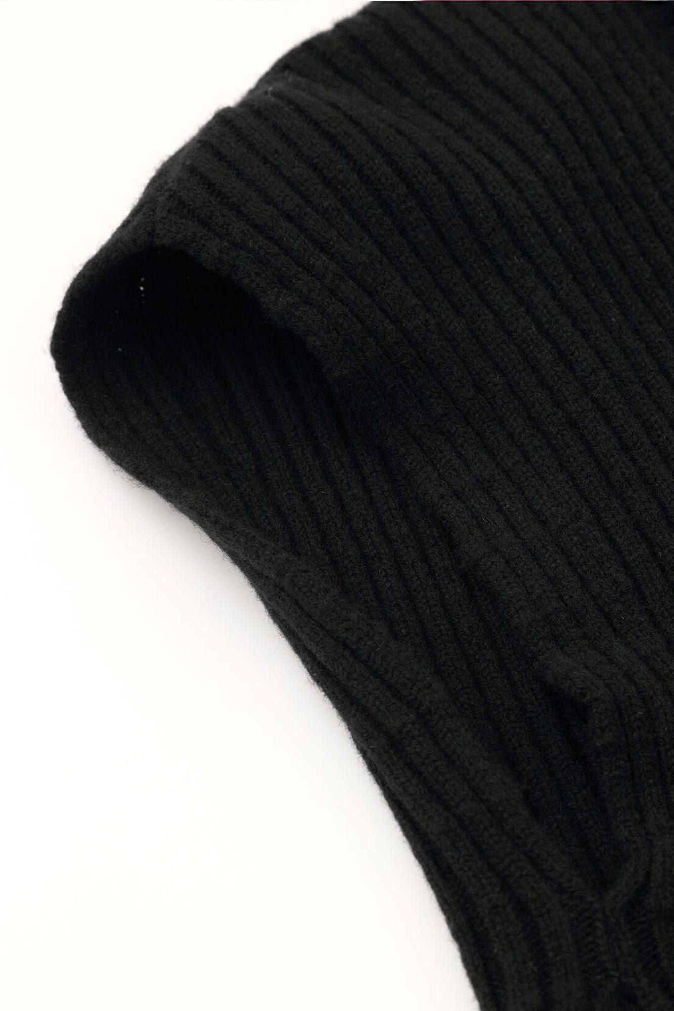 SOU・SOU×ALPHA Cashmere Blended Vest Rep Knit / Black