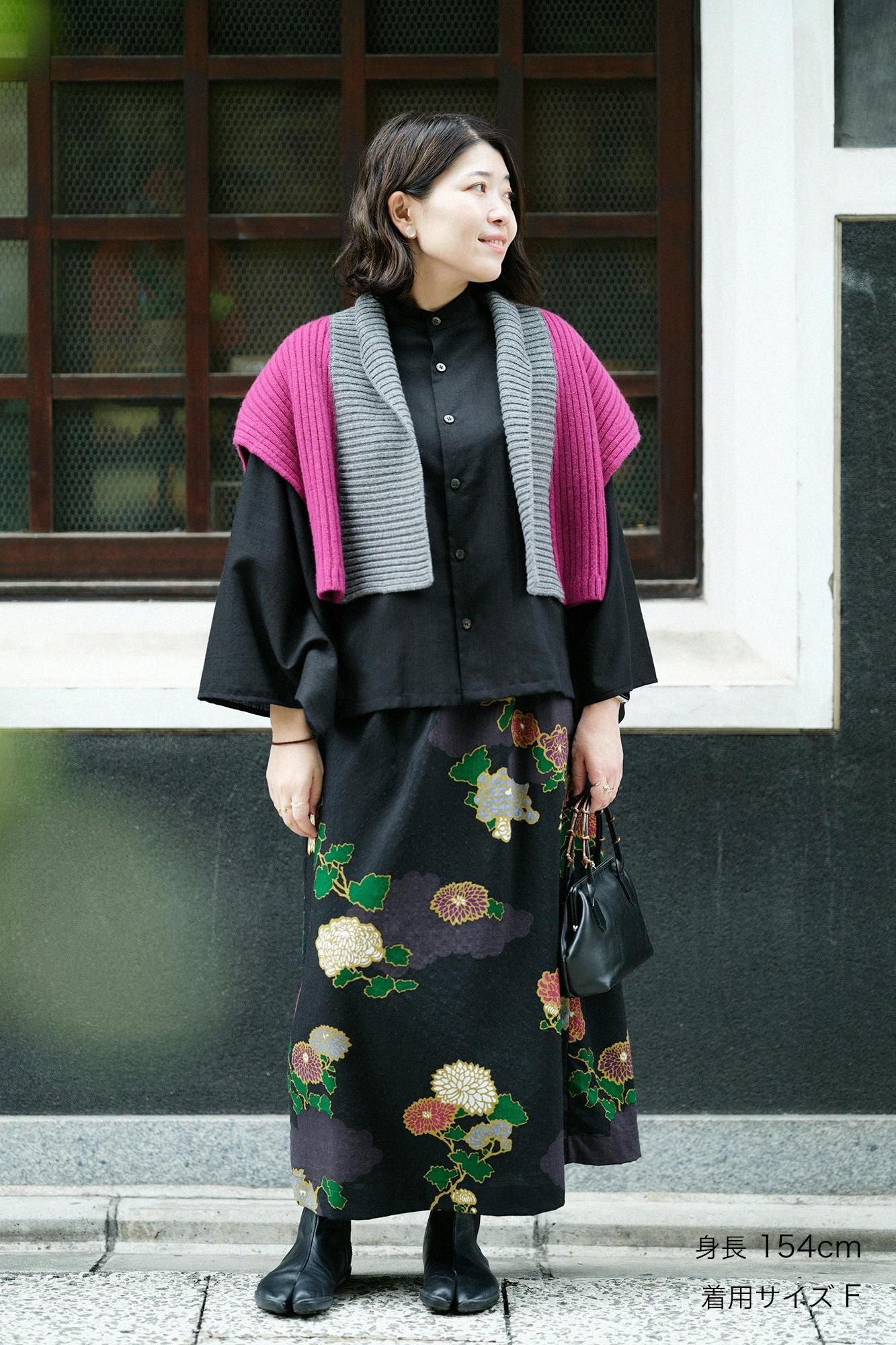 [预约]SOU・SOU×ALPHA 羊绒混纺、背面、脊纹/深红色、杂色白蜡木（*预定 11 月 25 日左右发货）