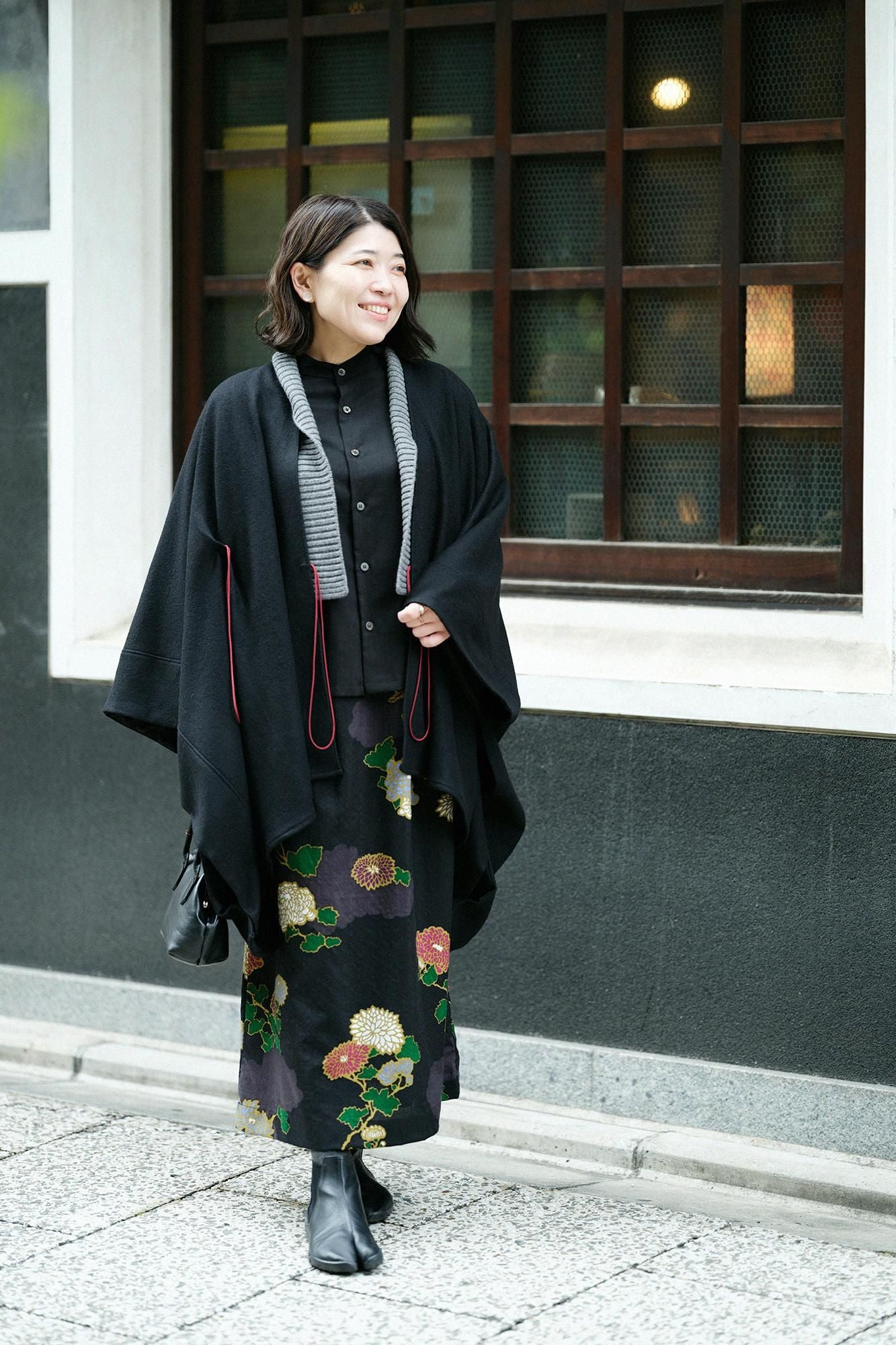 [预约]SOU・SOU×ALPHA 羊绒混纺、背面、脊纹/深红色、杂色白蜡木（*预定 11 月 25 日左右发货）