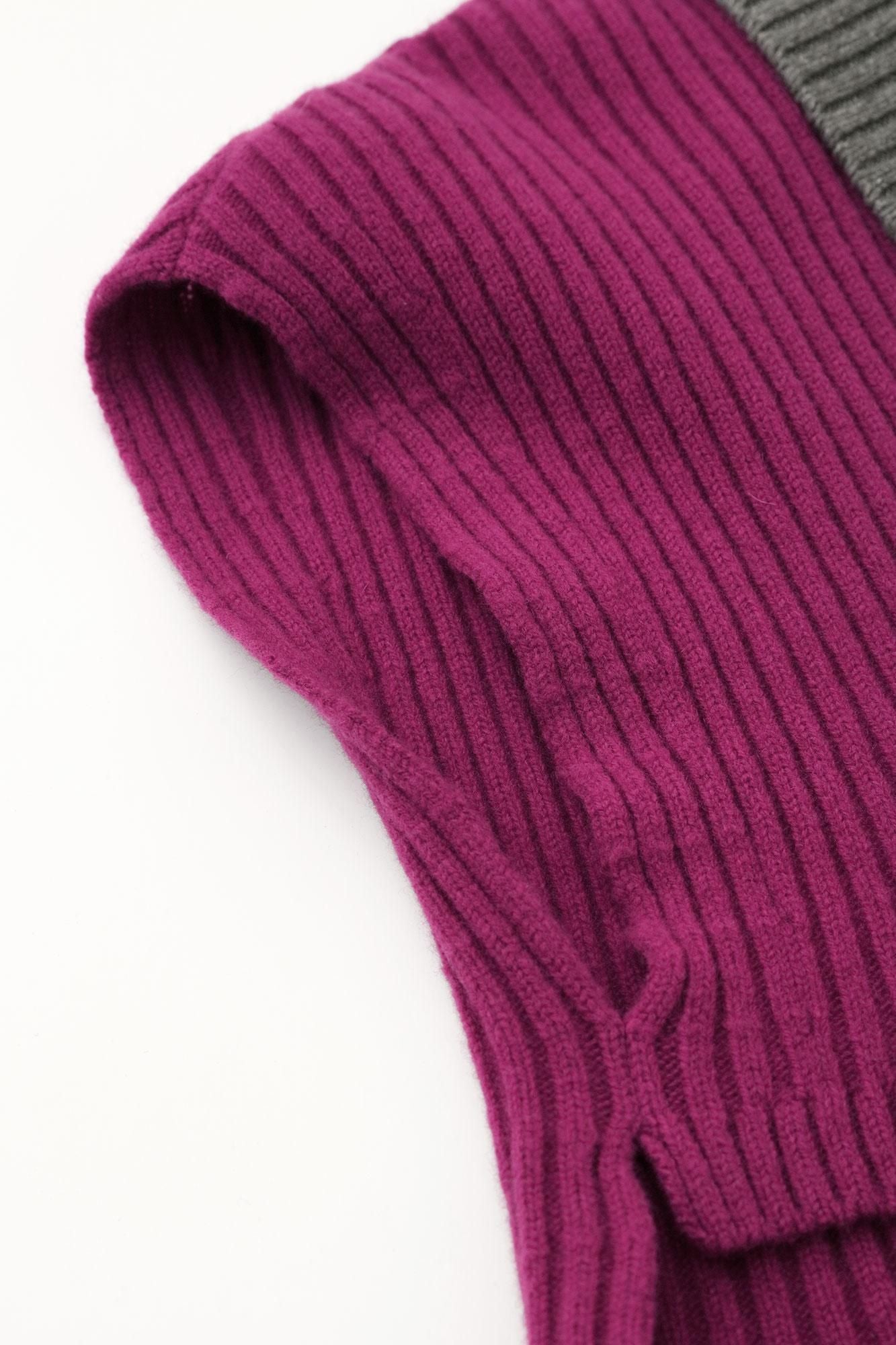 [预约]SOU・SOU×ALPHA 羊绒混纺、背部、脊线、长款/深红色（koinakabeni）x 杂色白蜡木（*预定 11 月 25 日左右发货）