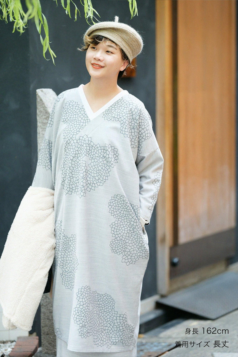 Long-sleeved V Neck Rectangular Dress（F/W）