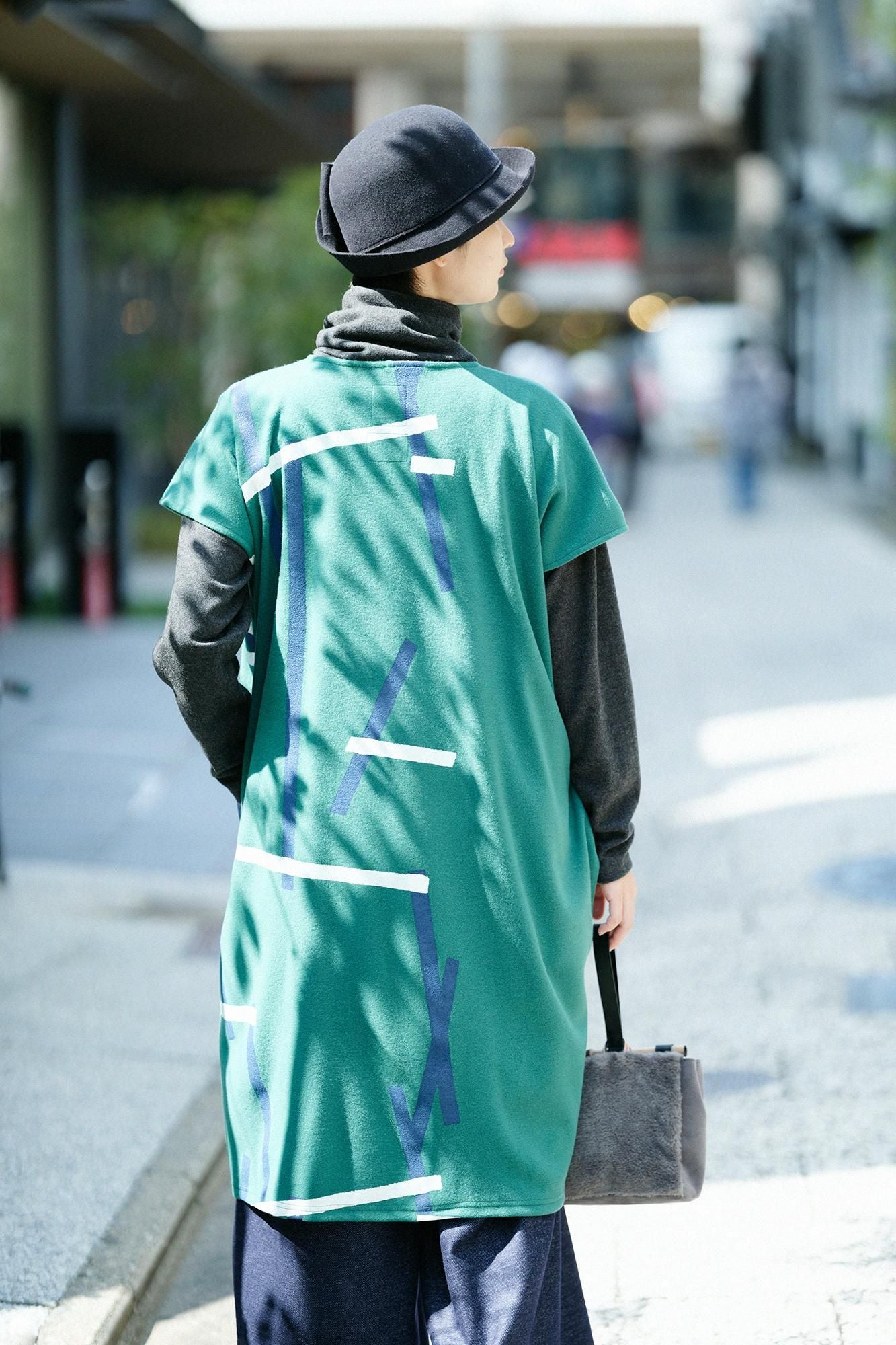 【官網限定】壓縮 雙面編 長方形洋裝（chohokei）/tobi和留白 綠色