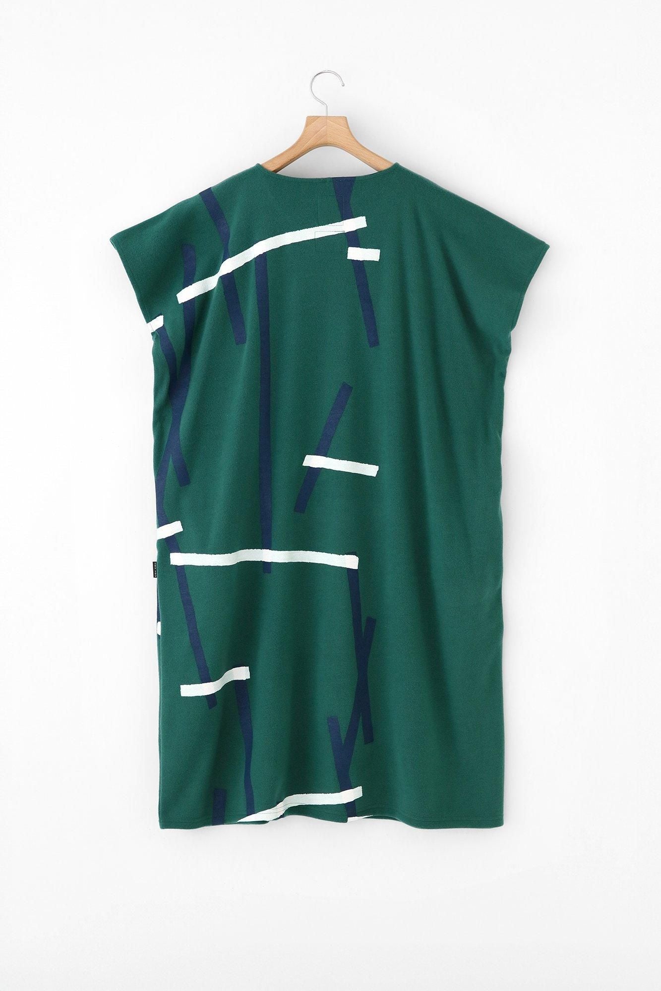 【官網限定】壓縮 雙面編 長方形洋裝（chohokei）/tobi和留白 綠色