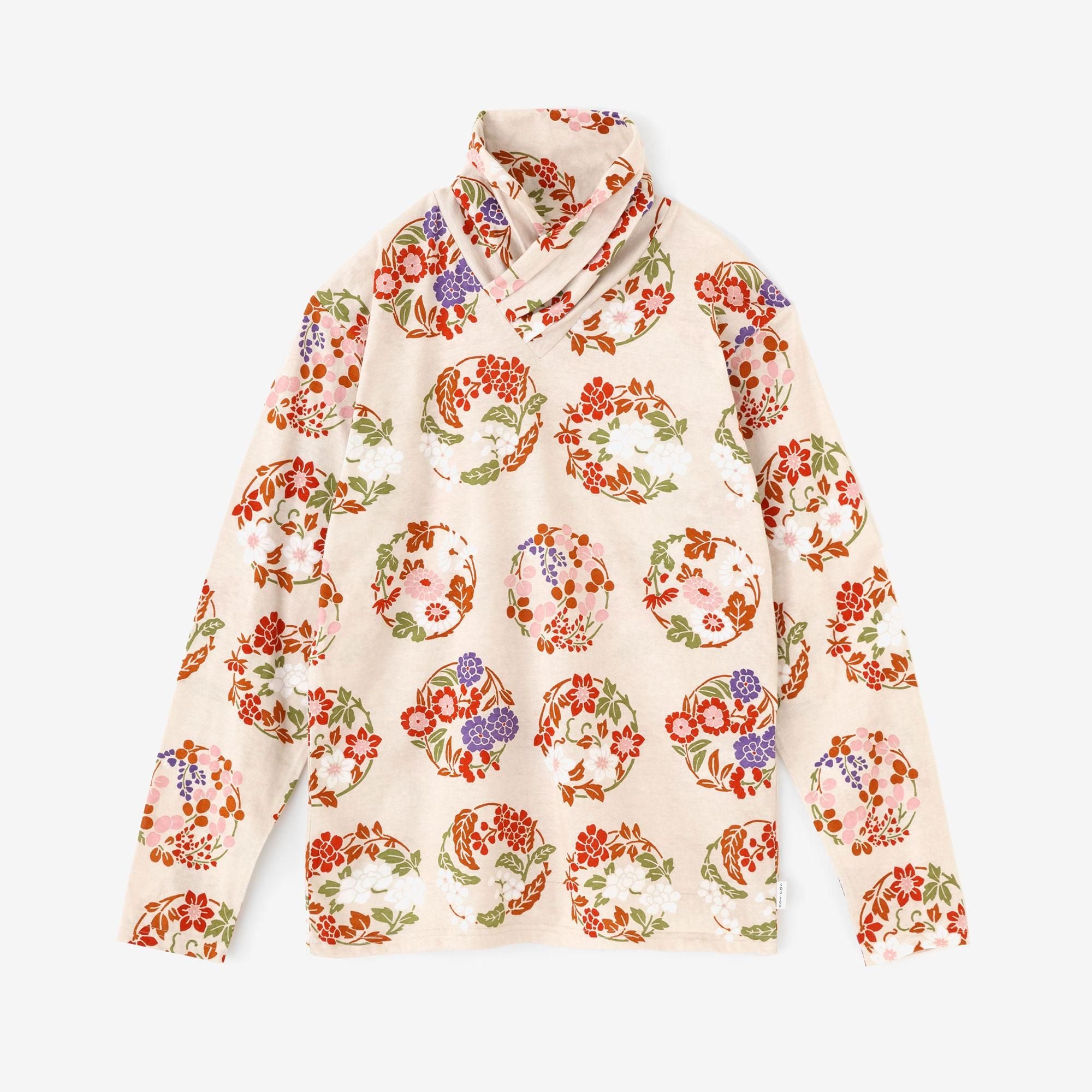 SOU・SOUソウソウ　ツイード薙刀被風　狐色✖️花丸文様 SOU・SOUソウソウ ツイード薙刀被風 狐色✖️花丸文様 SOU・SOU