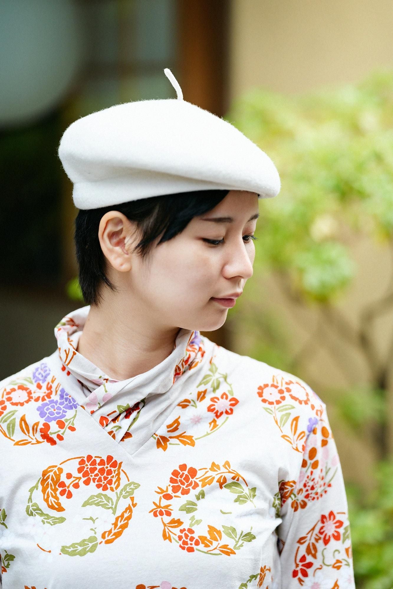 高領上衣／花丸紋樣