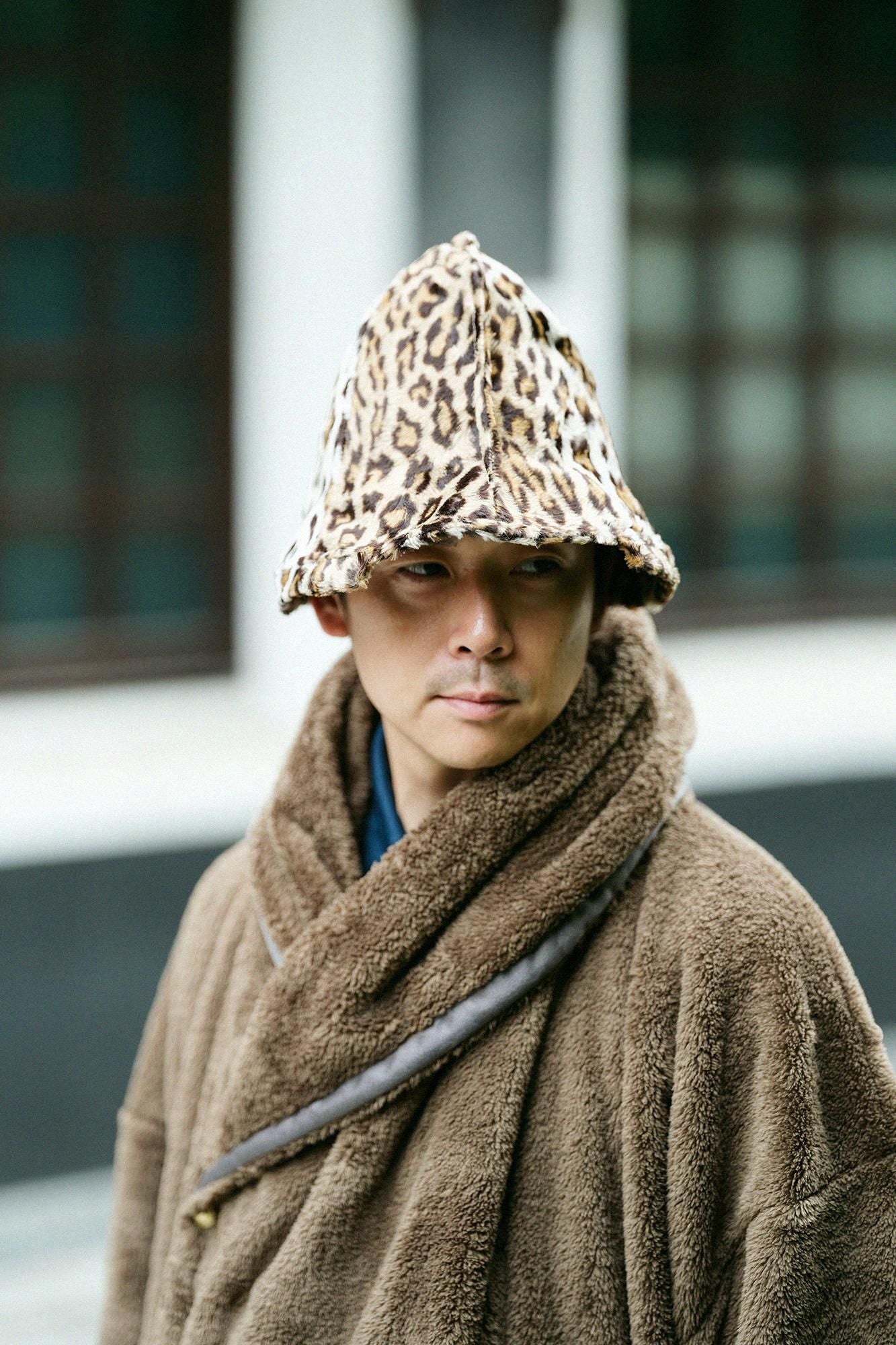 ボア 頭巾外套（ずきんがいとう） 単（ひとえ）／丁字鼠（ちょうじねず）