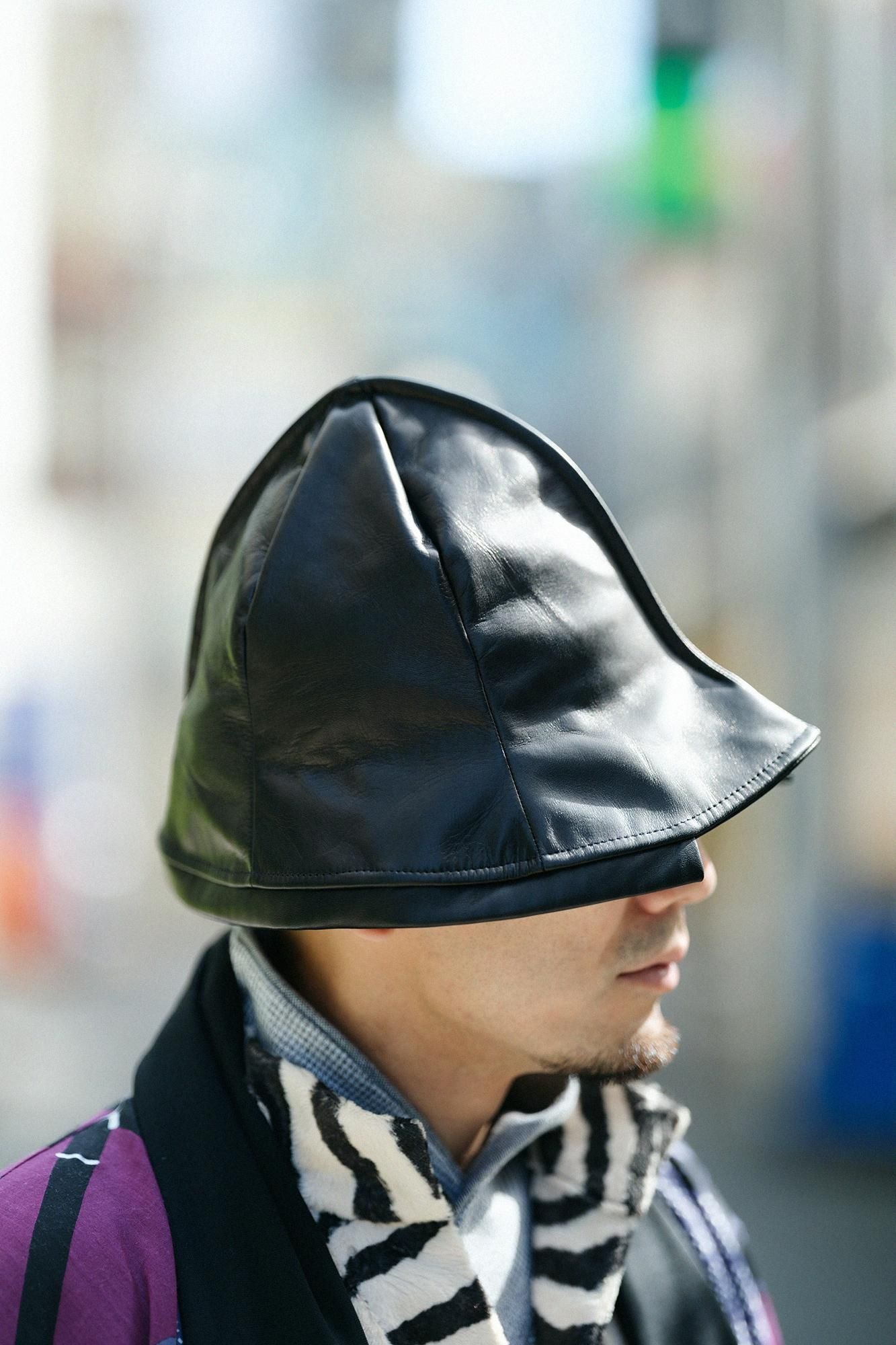 一条笠帽 錣/黑色