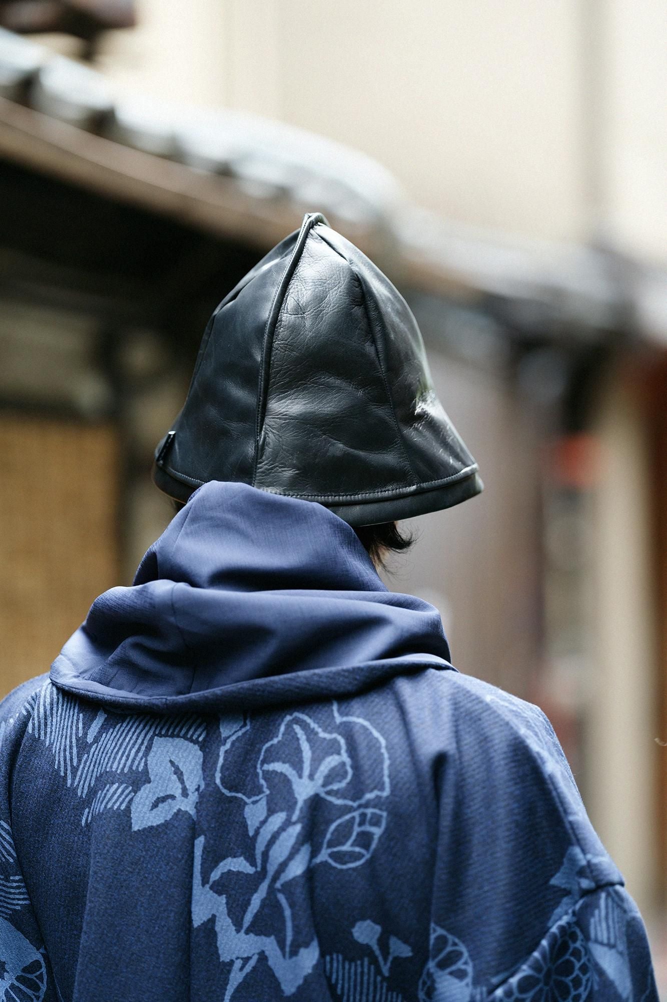 一条笠帽 錣/黑色