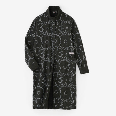 SANPO-Kleid aus Fischgräten-Jersey/Orakara-Doodle Sumikuro