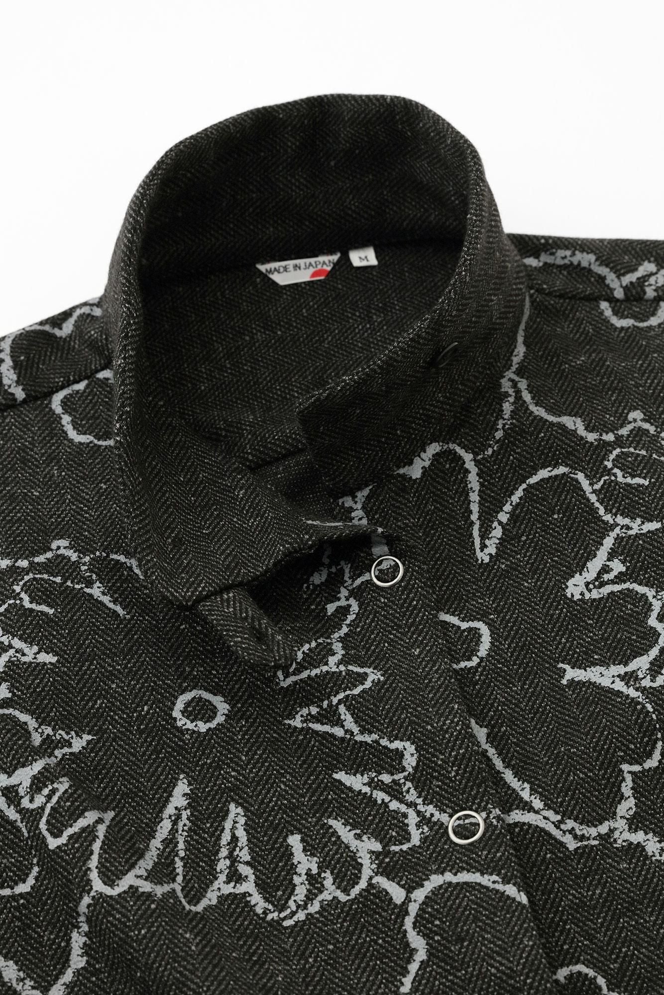 Robe Sanpo en jersey à chevrons / Ink noire d'Orakara Dickie (Sumikuro)