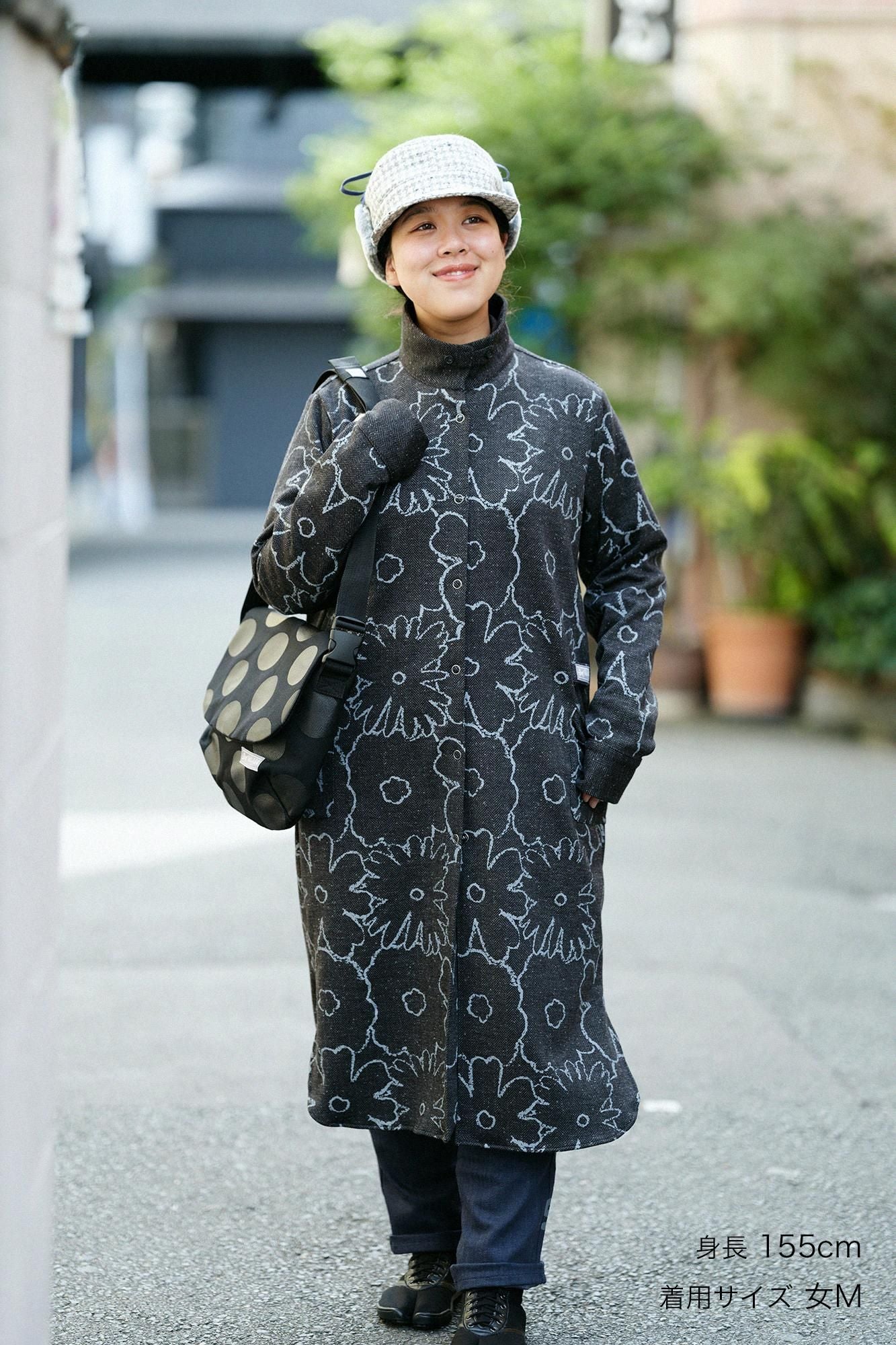 Robe Sanpo en jersey à chevrons / Ink noire d'Orakara Dickie (Sumikuro)