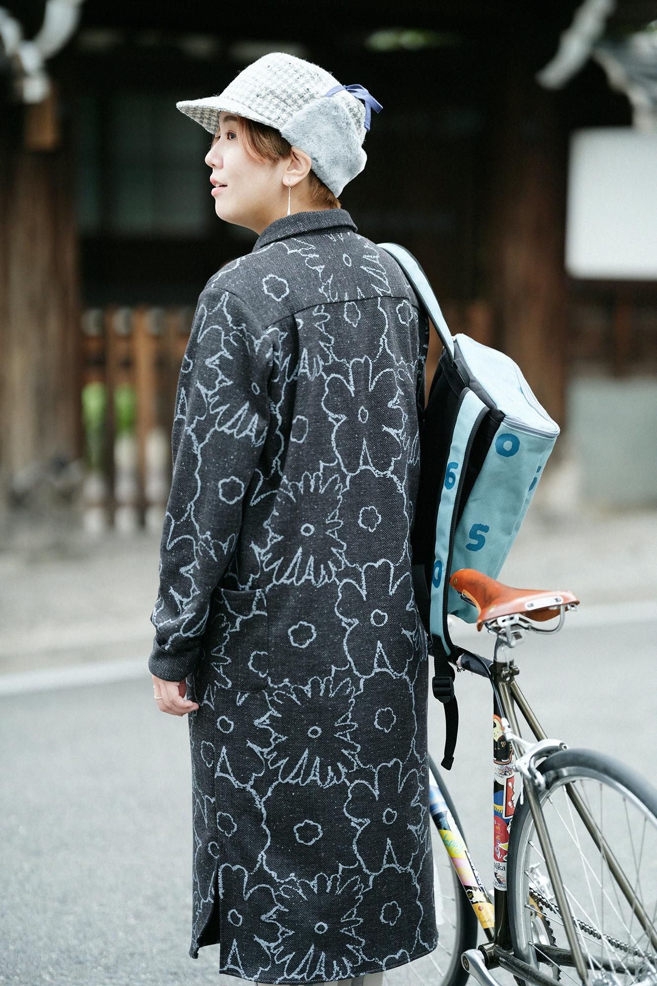 Robe Sanpo en jersey à chevrons / Ink noire d'Orakara Dickie (Sumikuro)