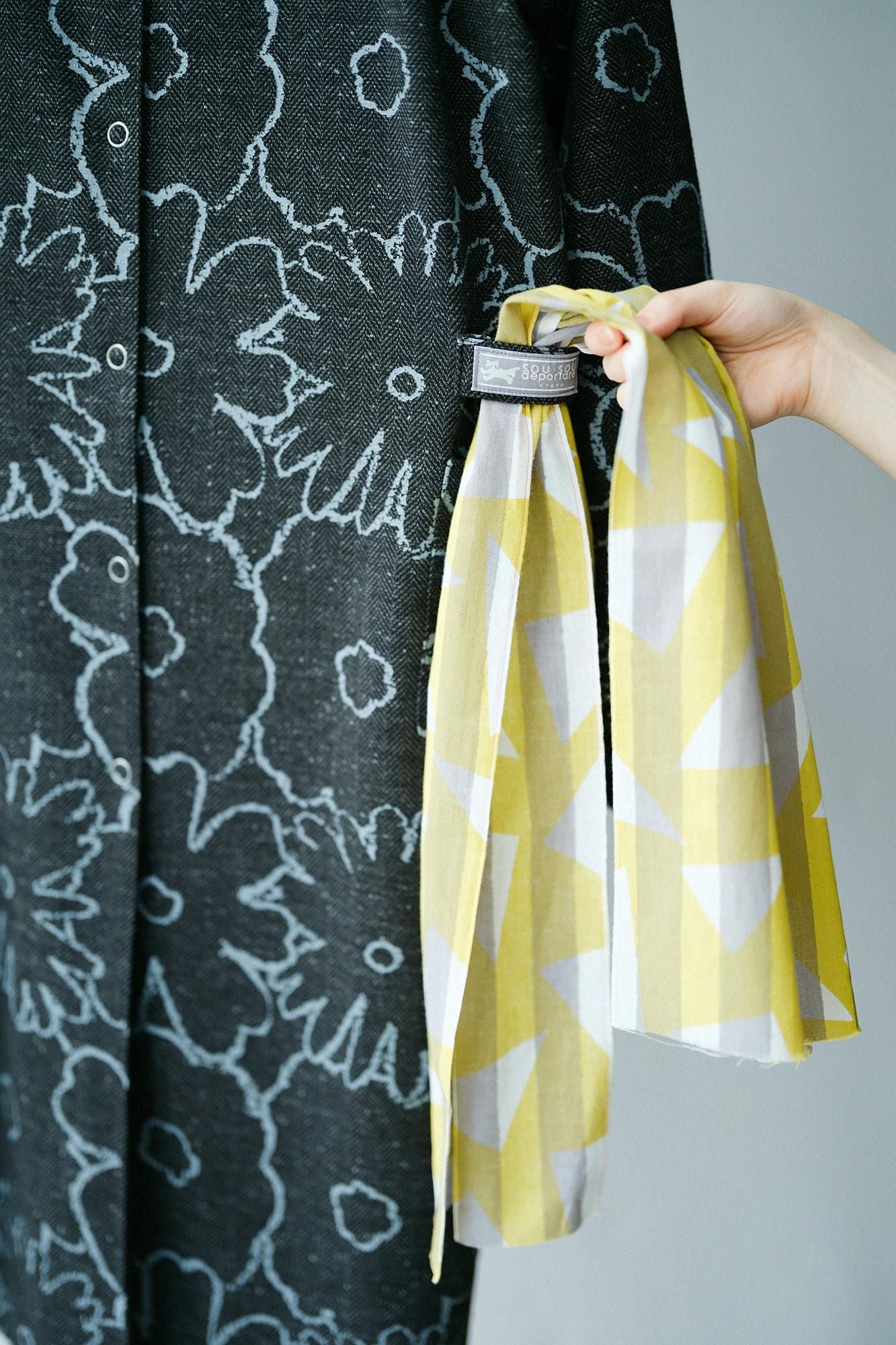 Robe Sanpo en jersey à chevrons / Ink noire d'Orakara Dickie (Sumikuro)