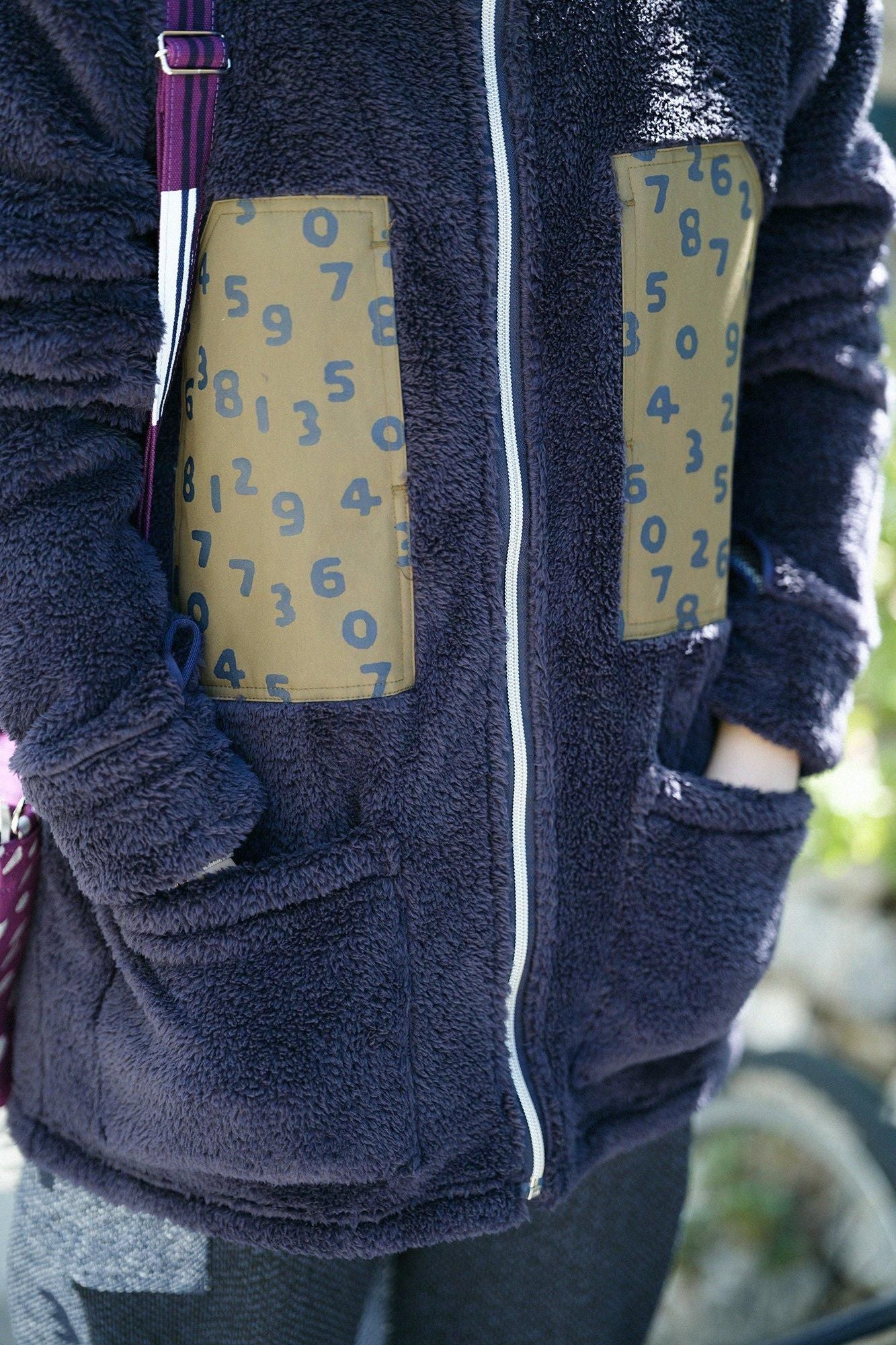 【◯预购】仿毛DEPO连帽外套／深蓝色（※预计于12月2日左右发货）