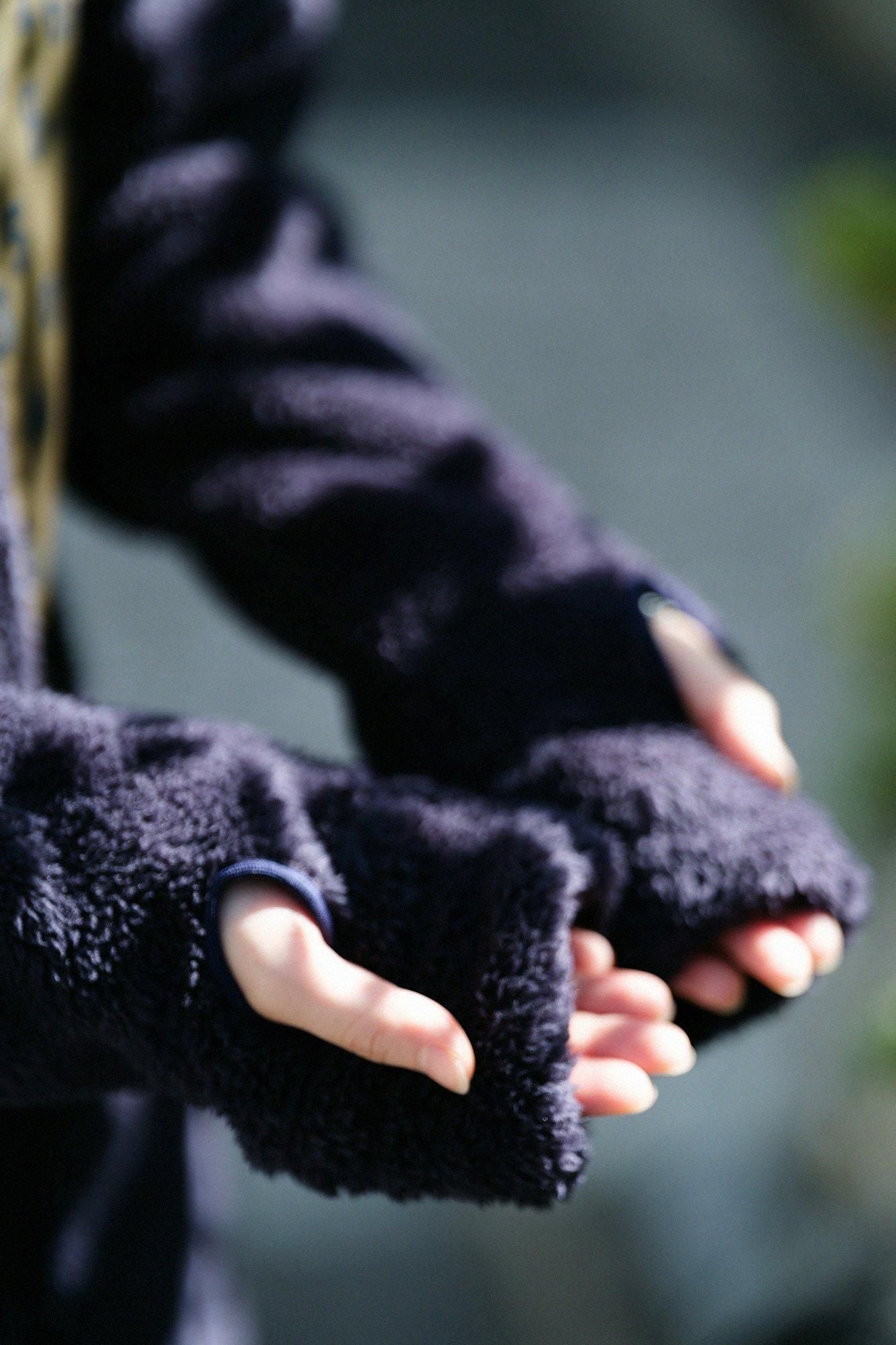 【◯预购】仿毛DEPO连帽外套／深蓝色（※预计于12月2日左右发货）