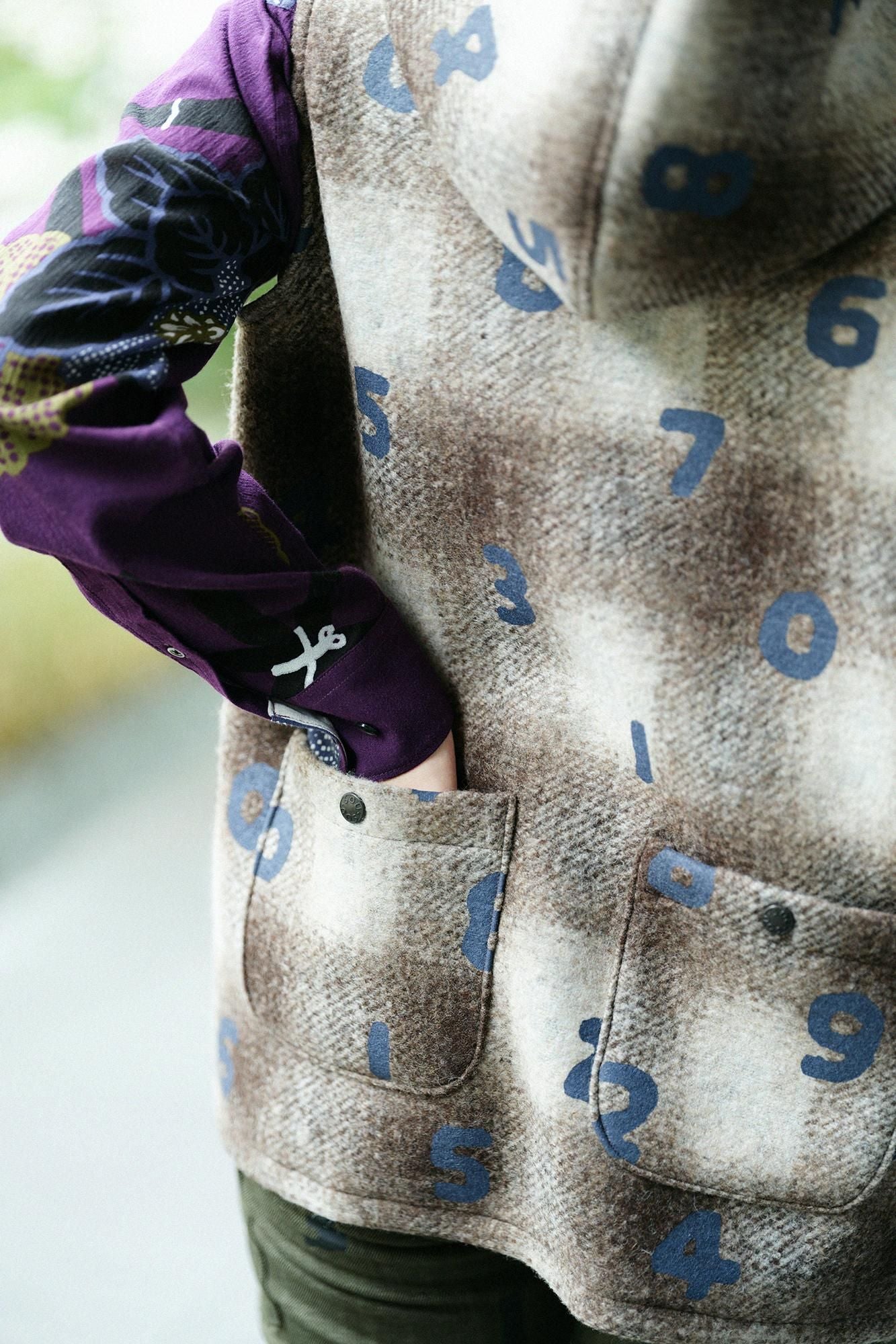 【◯预购】黏合针织BIKE连帽背心／SO-SU-U十数棕色霞格纹（※预计于12月2日左右发货）