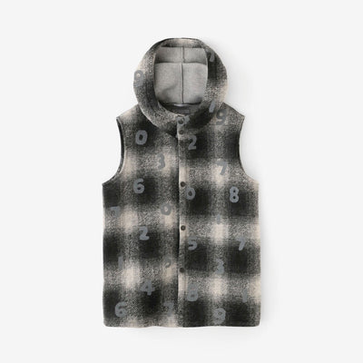 ボンディングニット BIKEフードベスト／SO-SU-U 濡羽霞格子（ぬればかすみこうし）