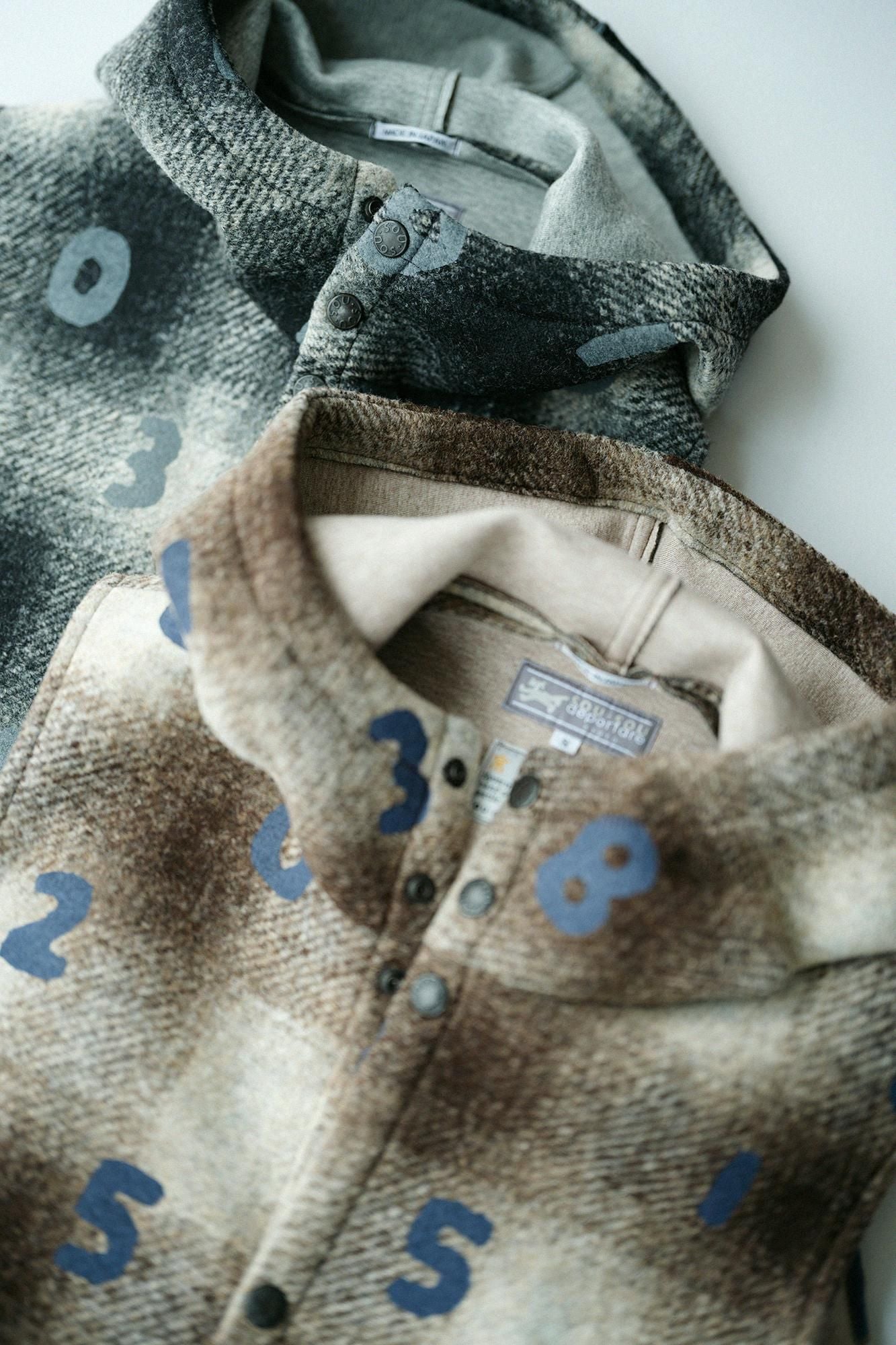 Bonding Knit BIKE Hoodie Vest／SO-SU-U Black Haze Lattice 