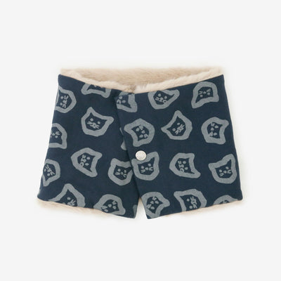 雙面用 BIKE短圍巾／小貓處處灰藍色