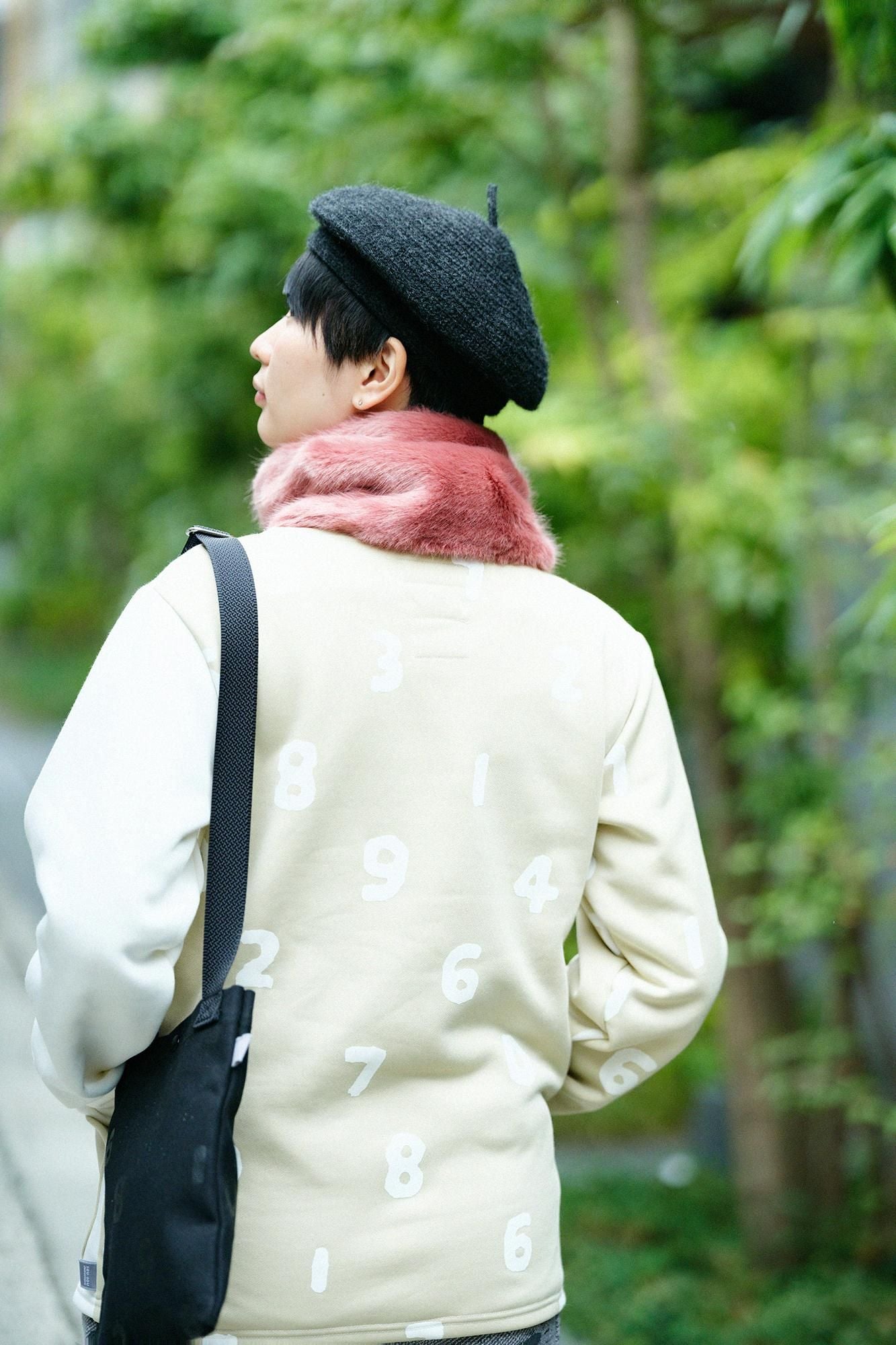 雙面用 BIKE短圍巾／圓點 間疏 深藍色