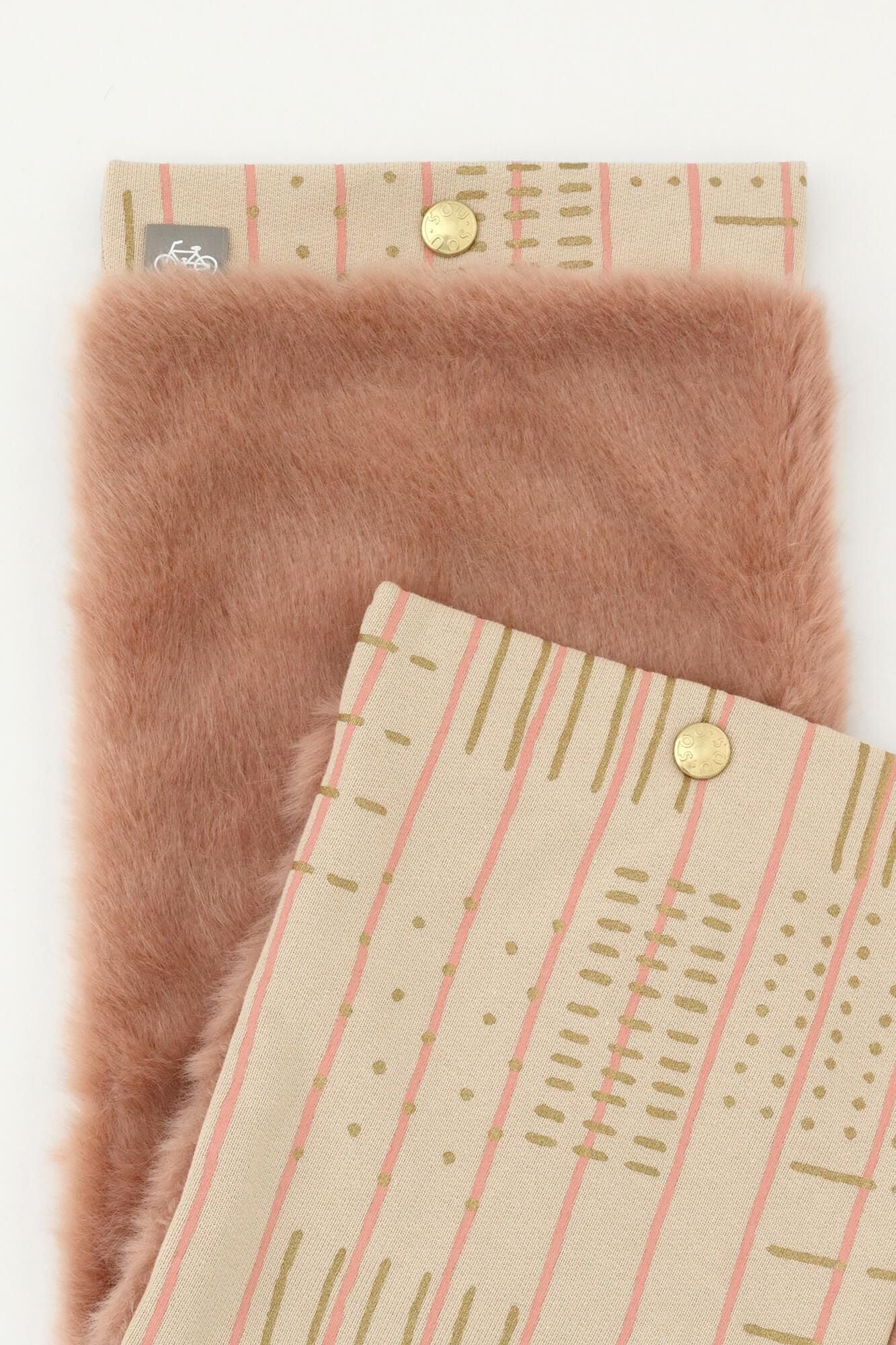 雙面用 BIKE短圍巾/間隙條紋米白色