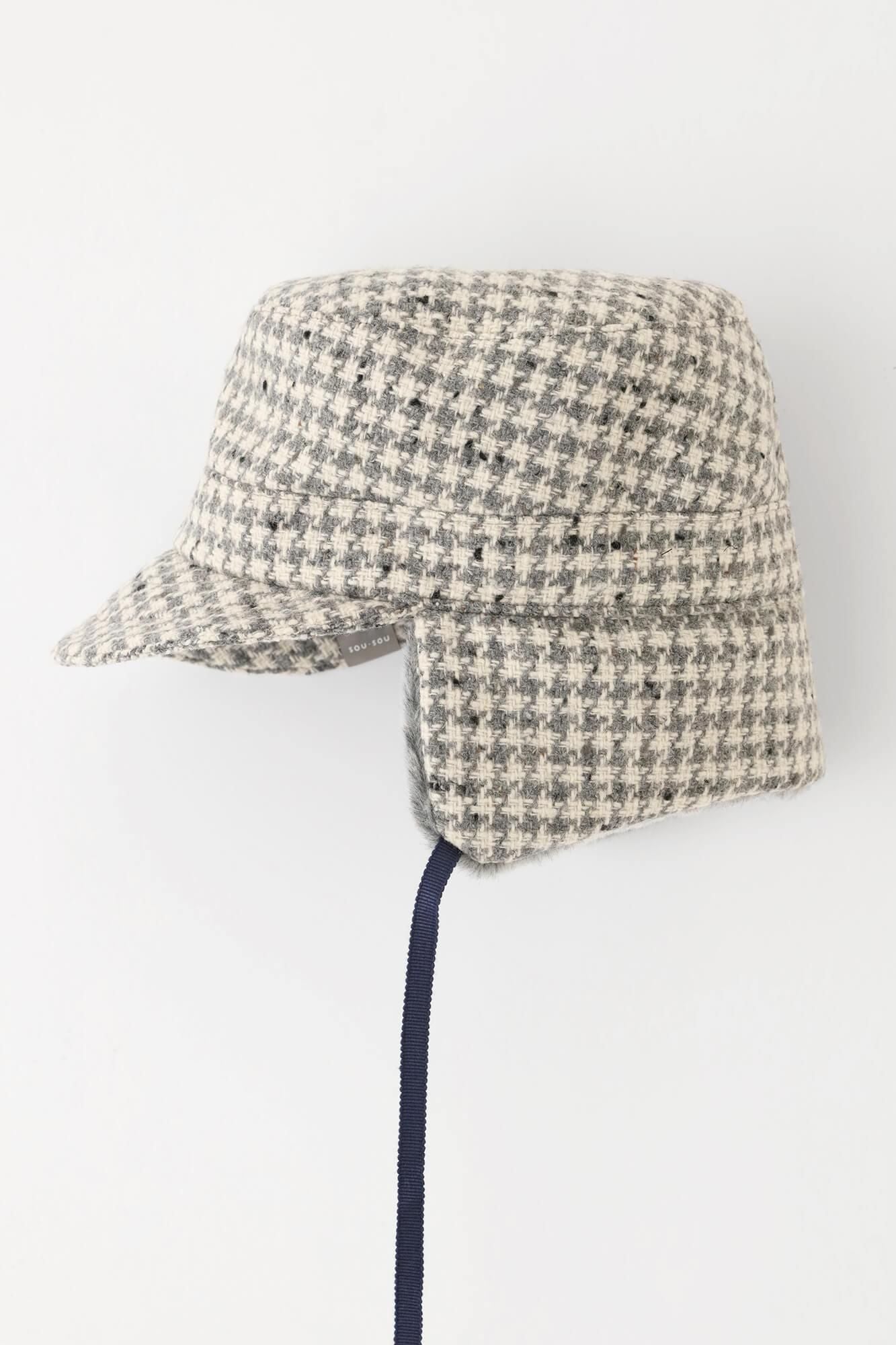 [Nur im Internet verfügbar] NEP Tweed Boa BIKE CAP/Gray Check ×SO-SU-U