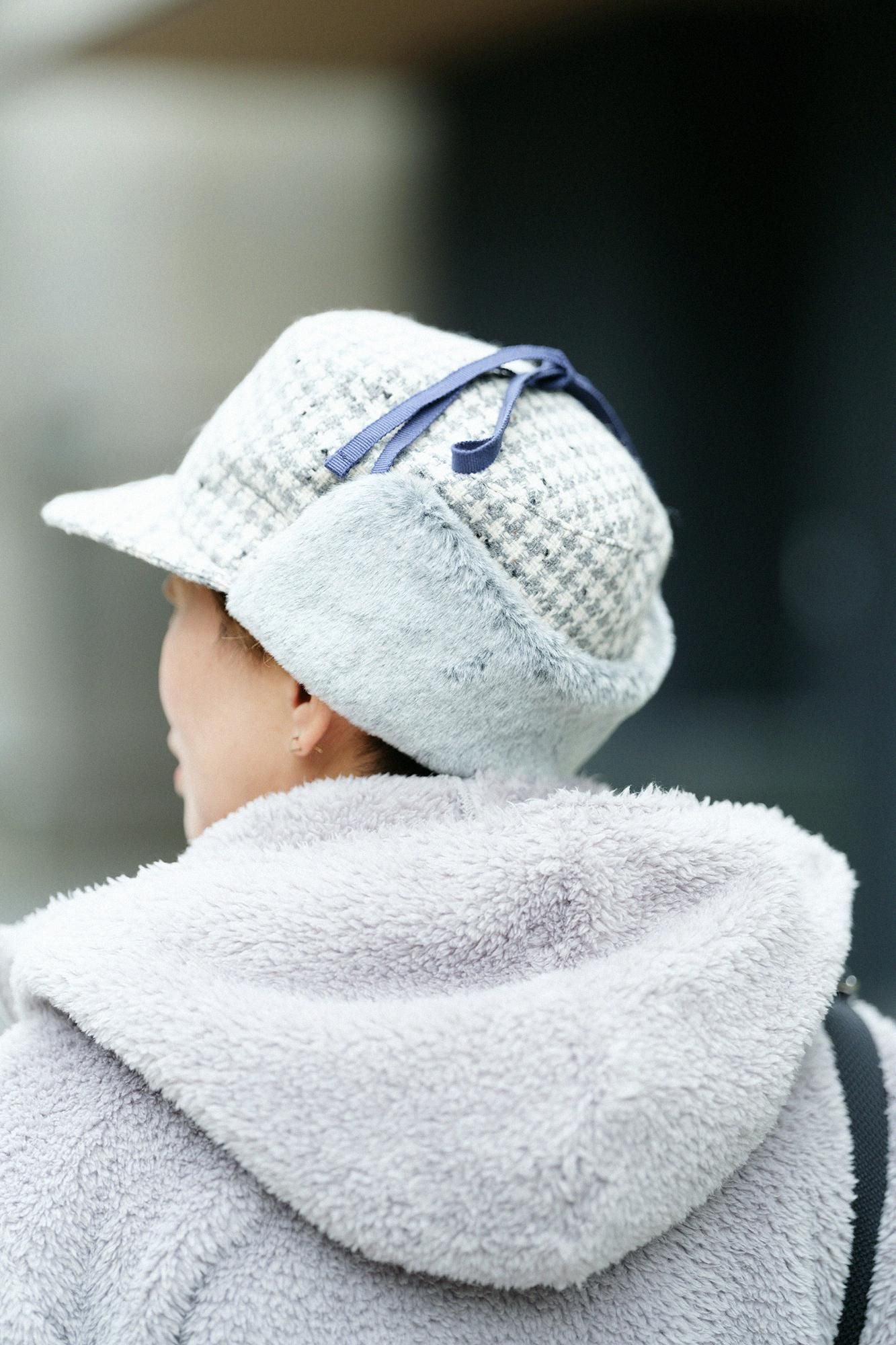 [Nur im Internet verfügbar] NEP Tweed Boa BIKE CAP/Gray Check ×SO-SU-U