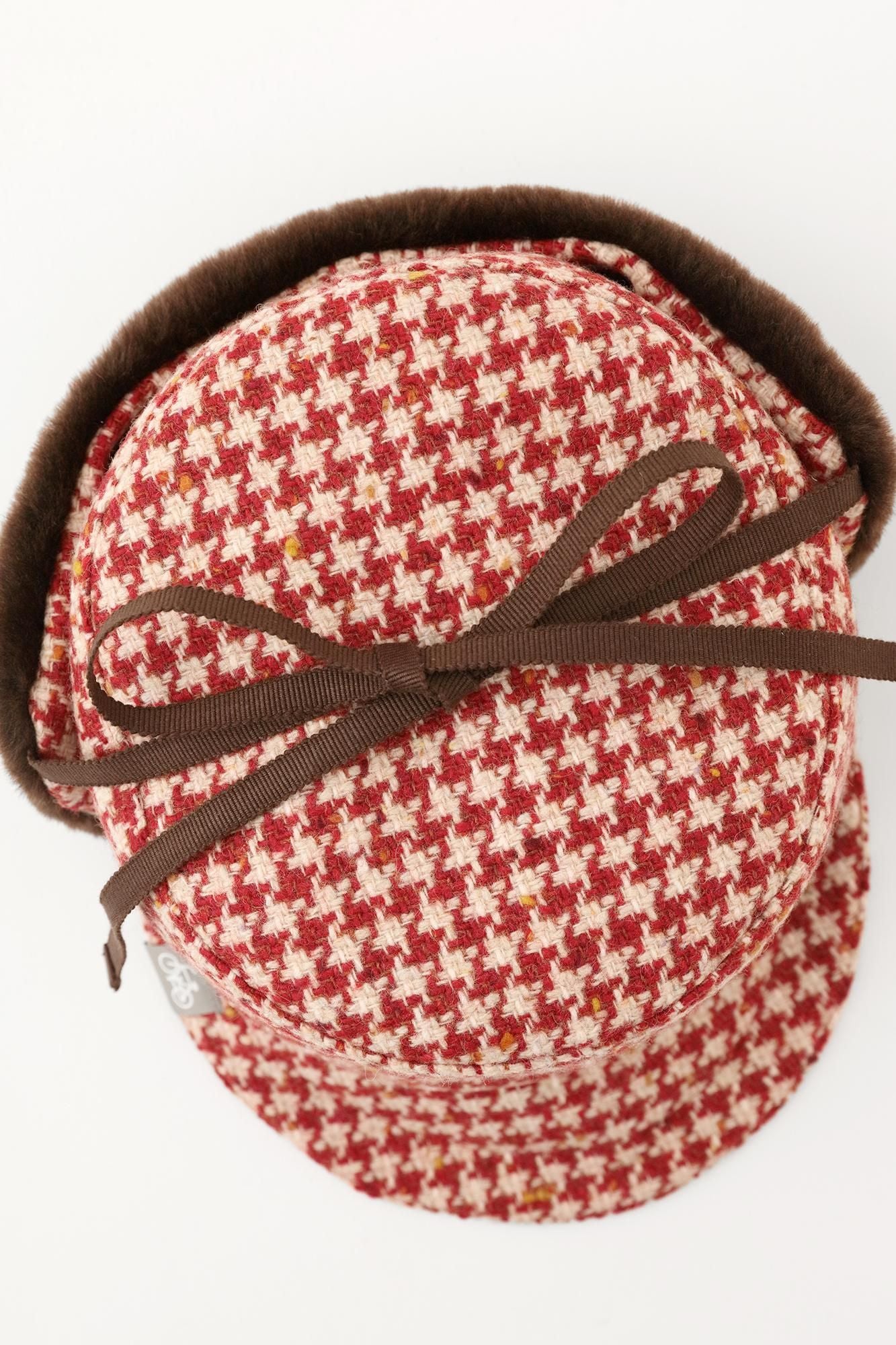 [◯预订] NEP Tweed Boa BIKE CAP/Red Check x SO-SU-U（*预计12月2日左右发货）