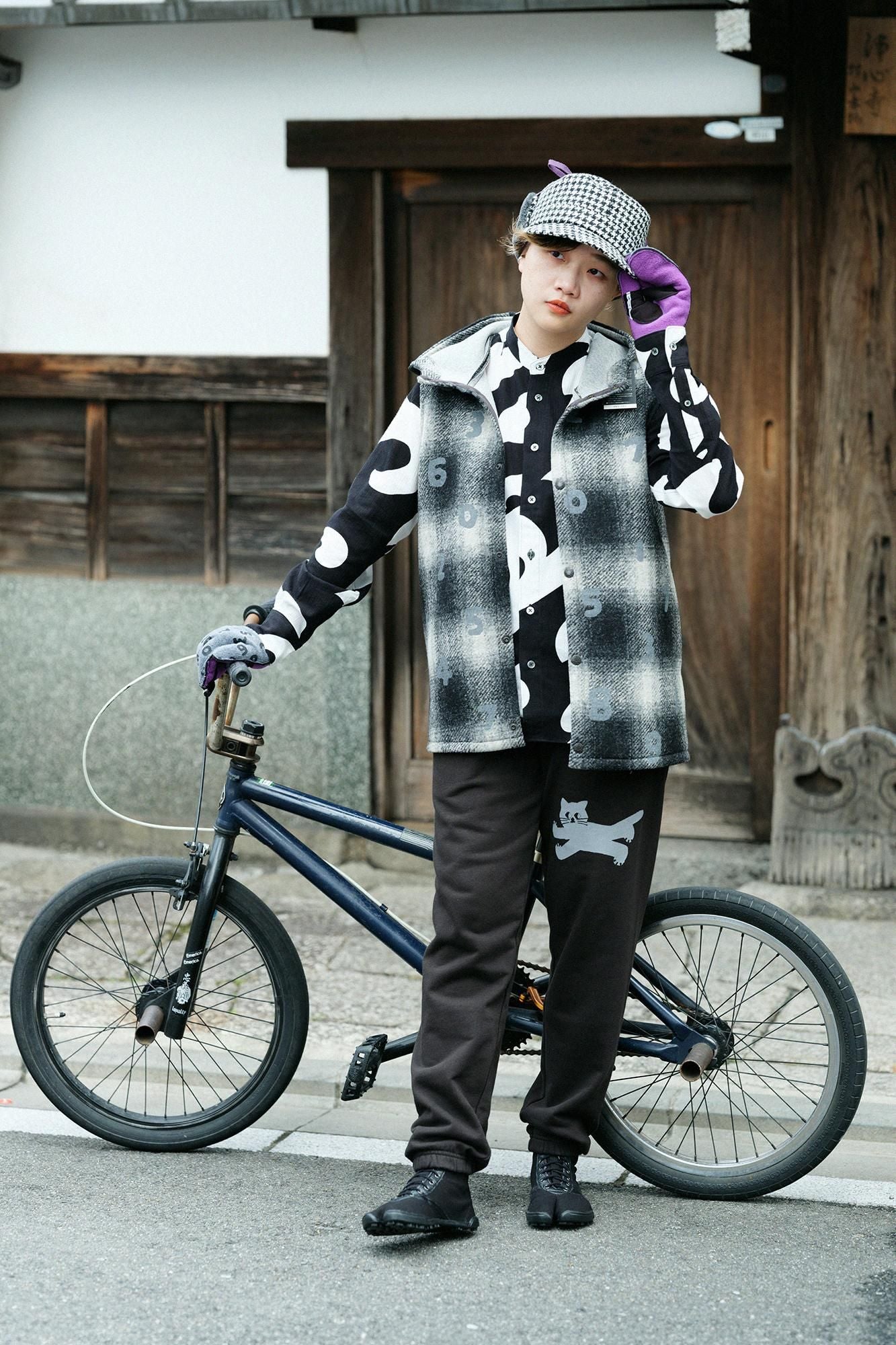 [◯预订] NEP Tweed Boa BIKE CAP/Black Check x SO-SU-U（*预计12月2日左右发货）