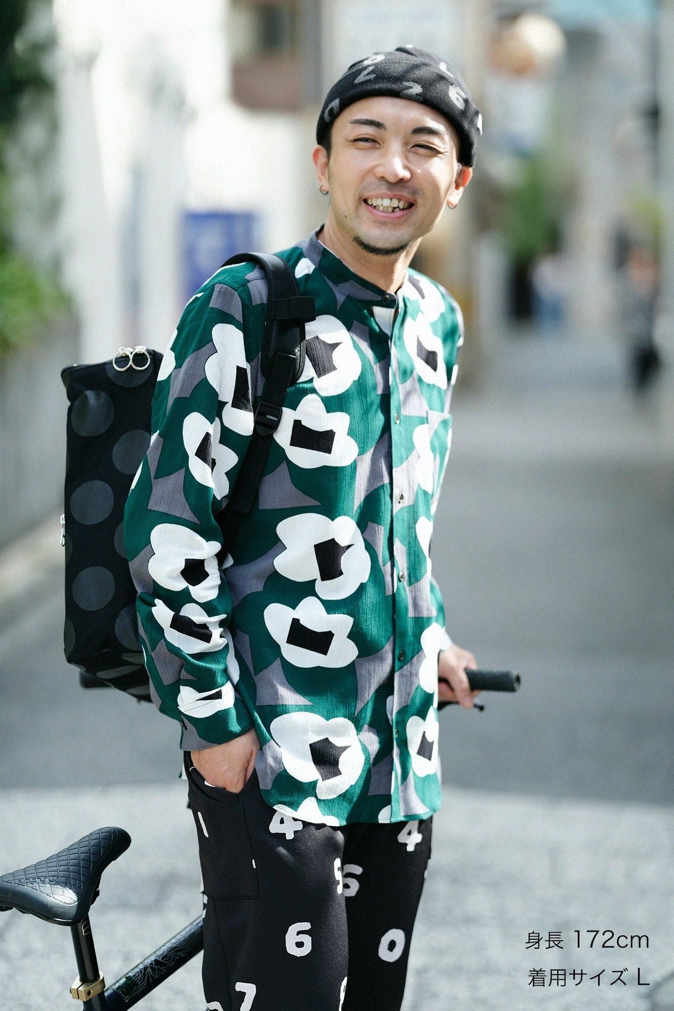 Chizimi Cotton 20/20 Stand Collar Long-sleeved Shirt／Dream