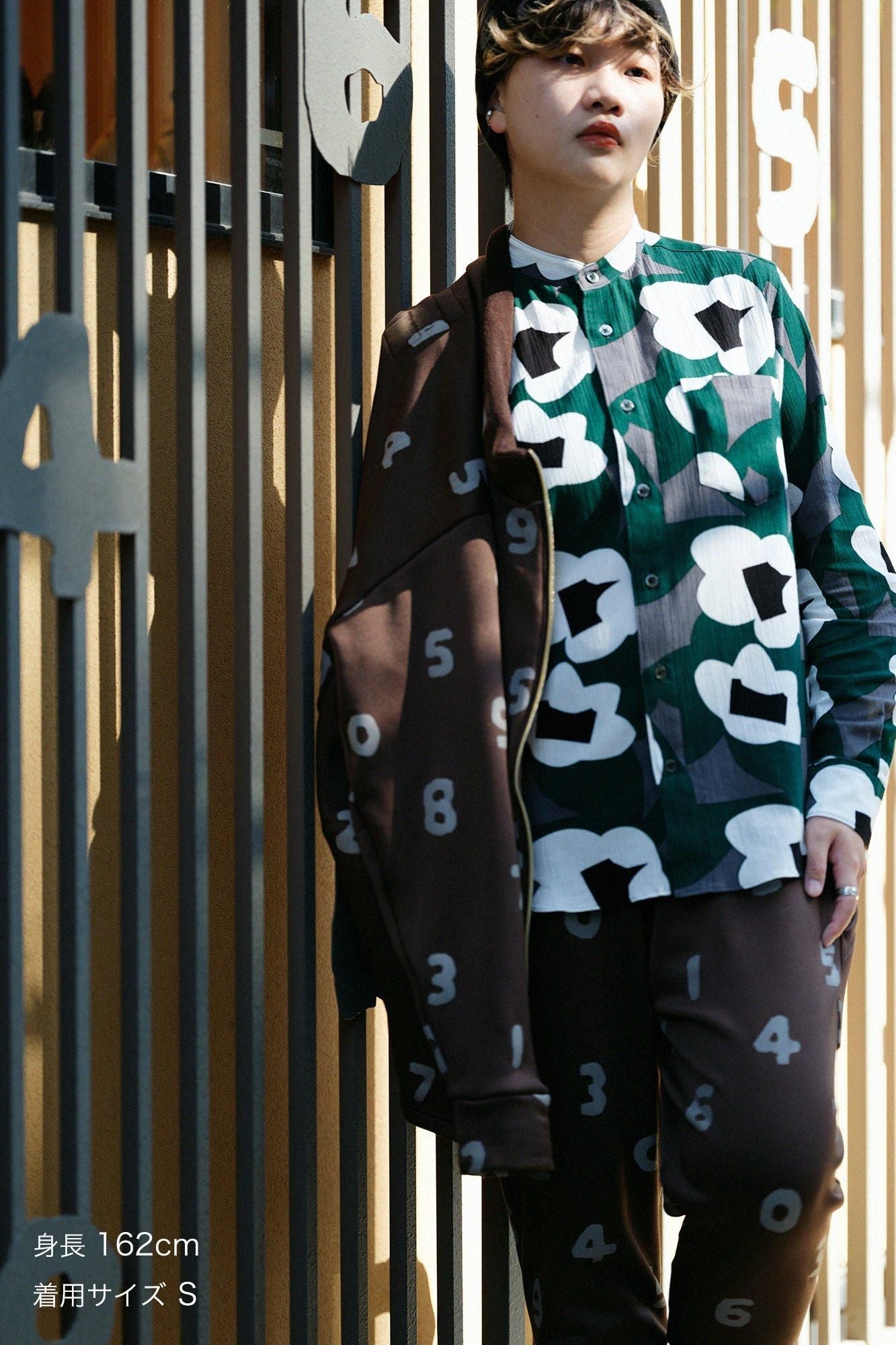 Chizimi Cotton 20/20 Stand Collar Long-sleeved Shirt／Dream