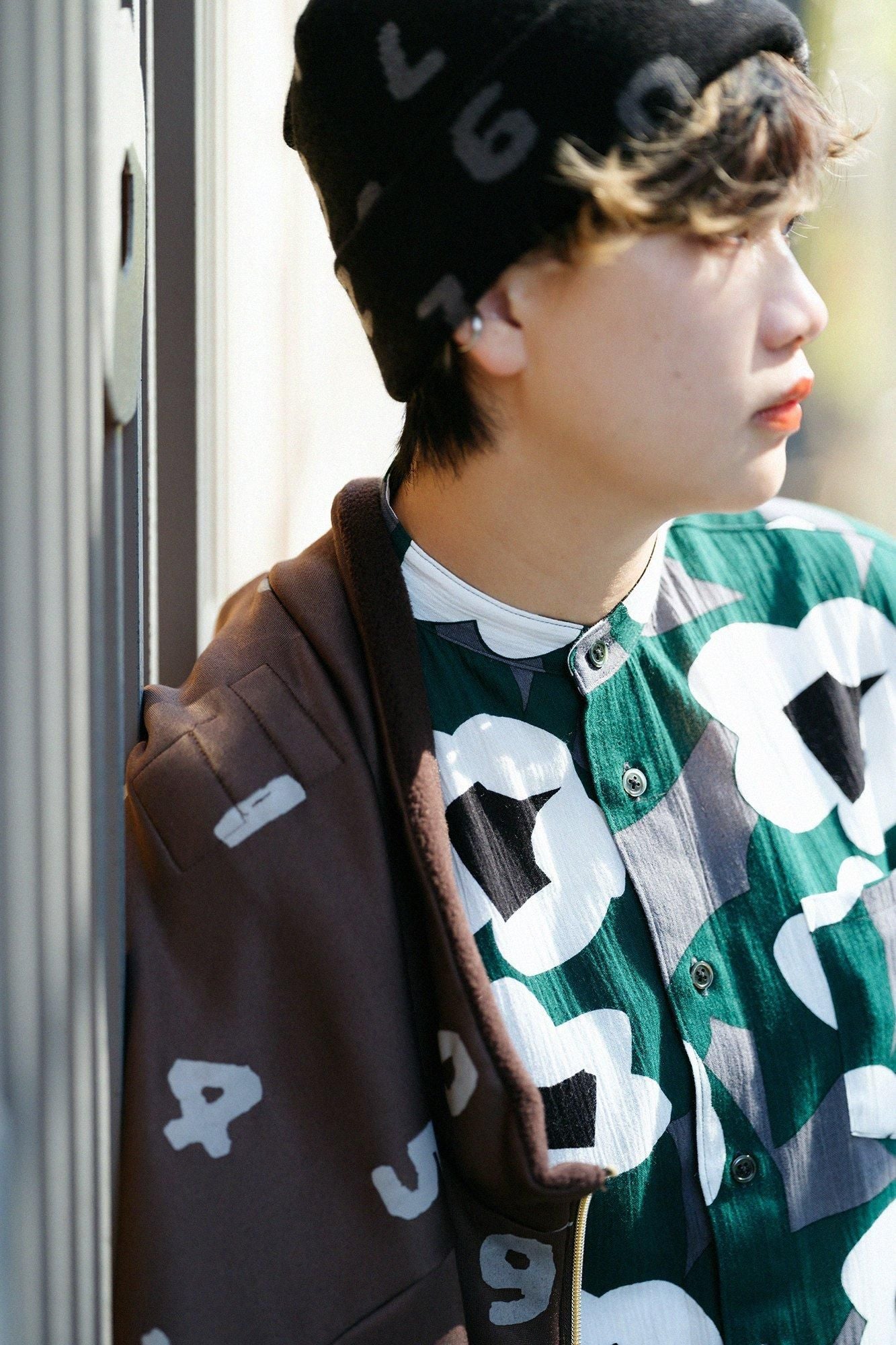 Chizimi Cotton 20/20 Stand Collar Long-sleeved Shirt／Dream