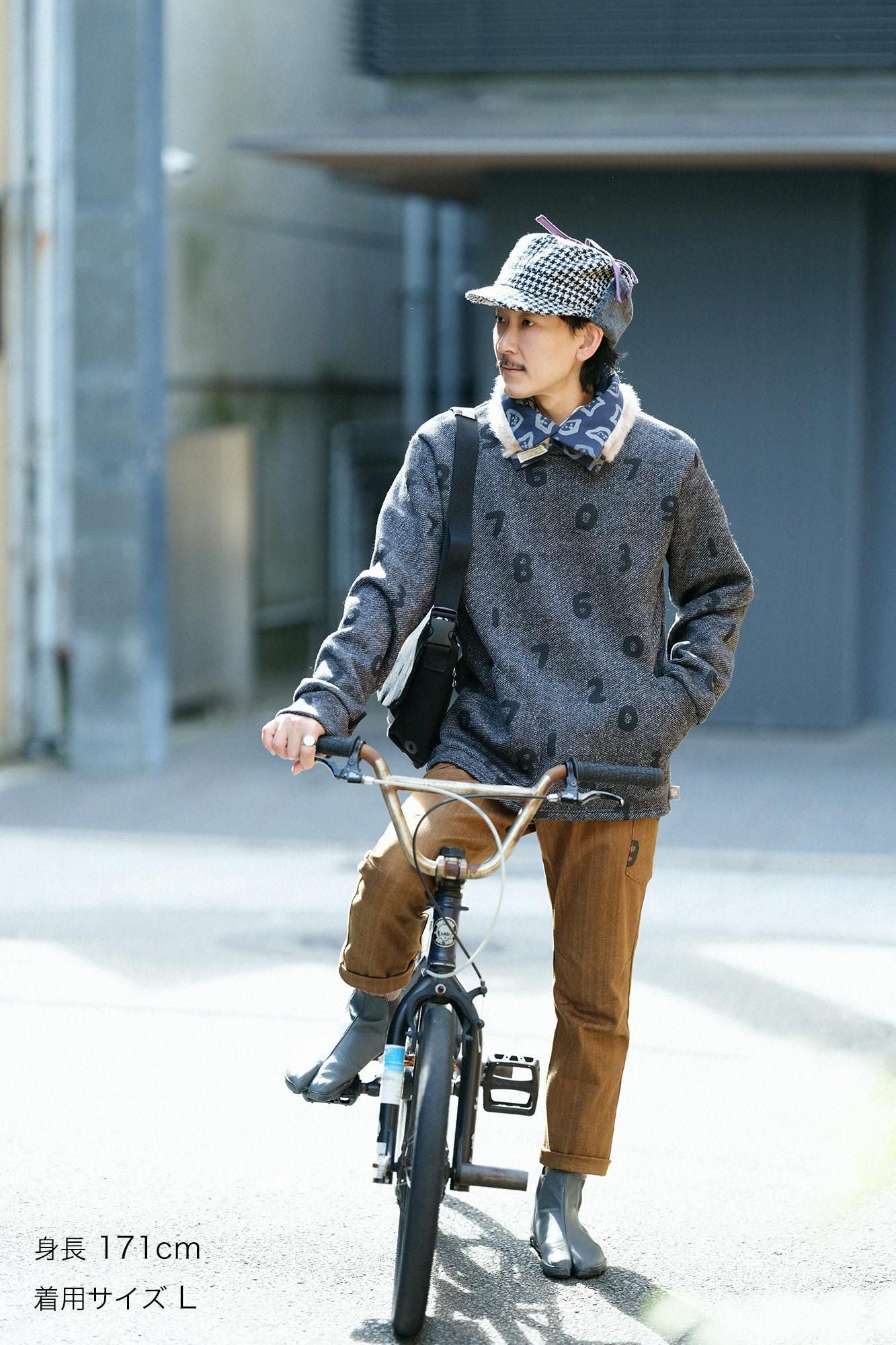 【net Limited】Fleece Brushed Lining Twill Knit H.W.S Sweater／SO-SU-U Dark Grey 