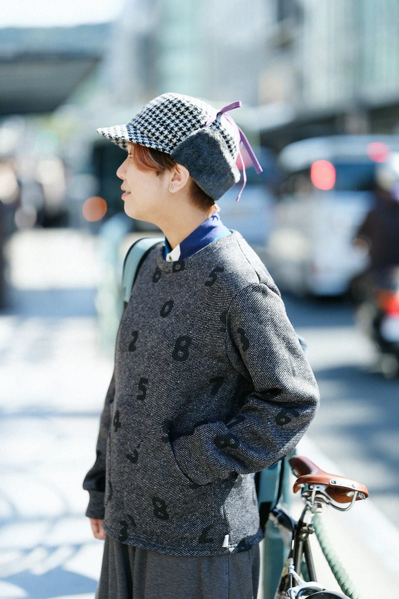 【net Limited】Fleece Brushed Lining Twill Knit H.W.S Sweater／SO-SU-U Dark Grey 