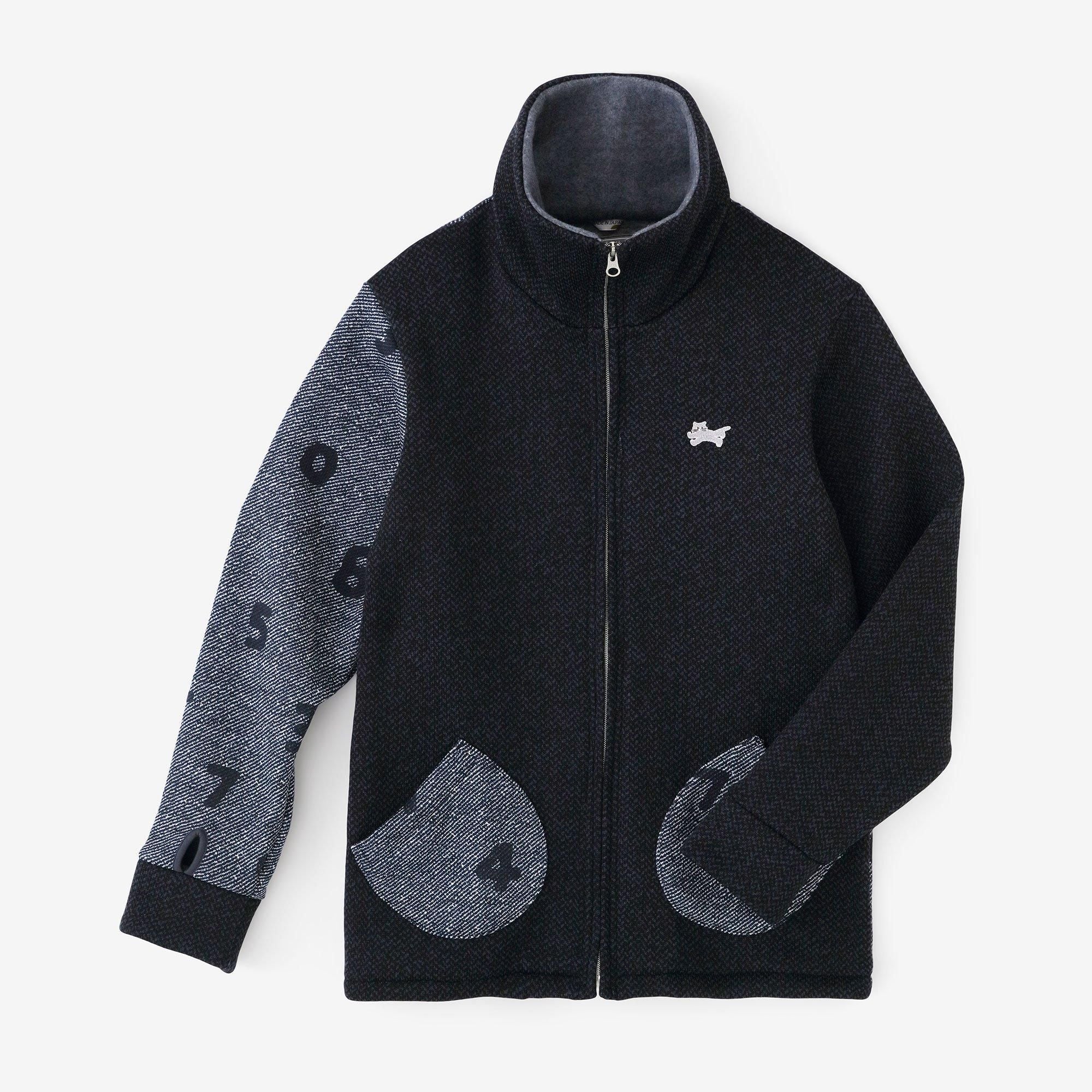 net限定】裏起毛ツイルニット ZIP UP N.W.BIKEブルゾン