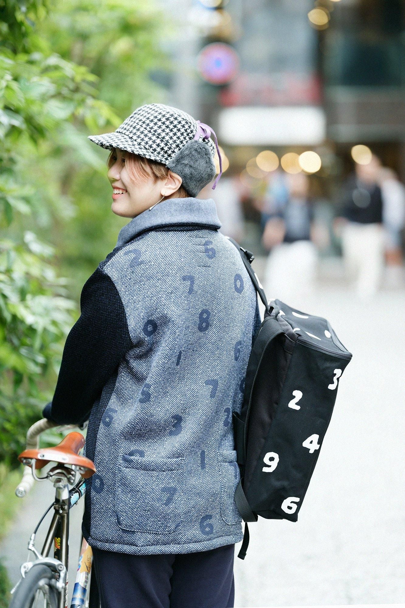 Fleece Brushed Lining Twill Knit ZIP UP / × N.W.BIKE Blouson Navy Black SO-SU-U