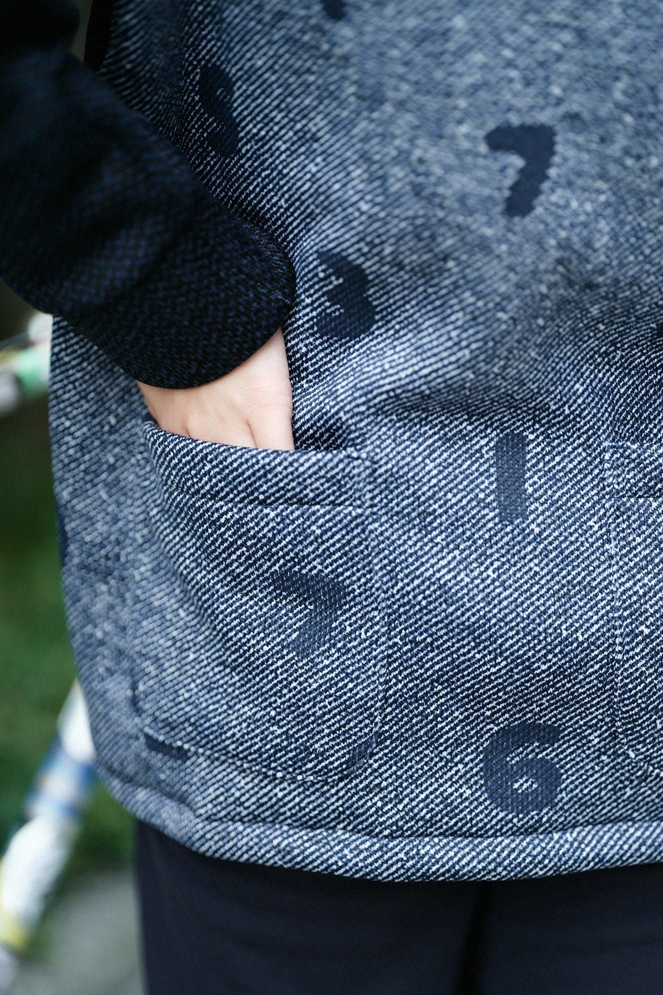 net限定】裏起毛ツイルニット ZIP UP N.W.BIKEブルゾン／ネイビー