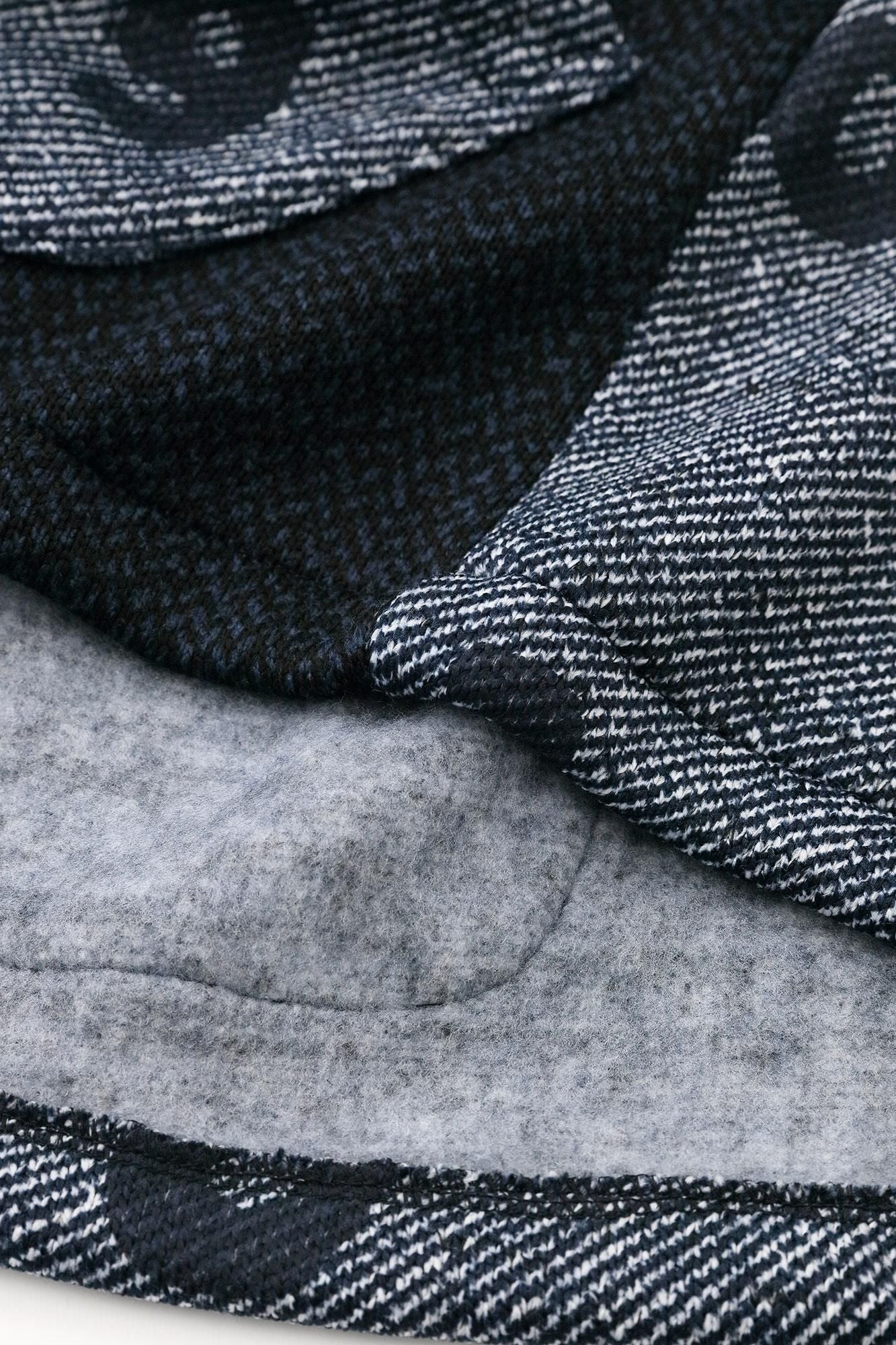 Fleece Brushed Lining Twill Knit ZIP UP / × N.W.BIKE Blouson Navy Black SO-SU-U