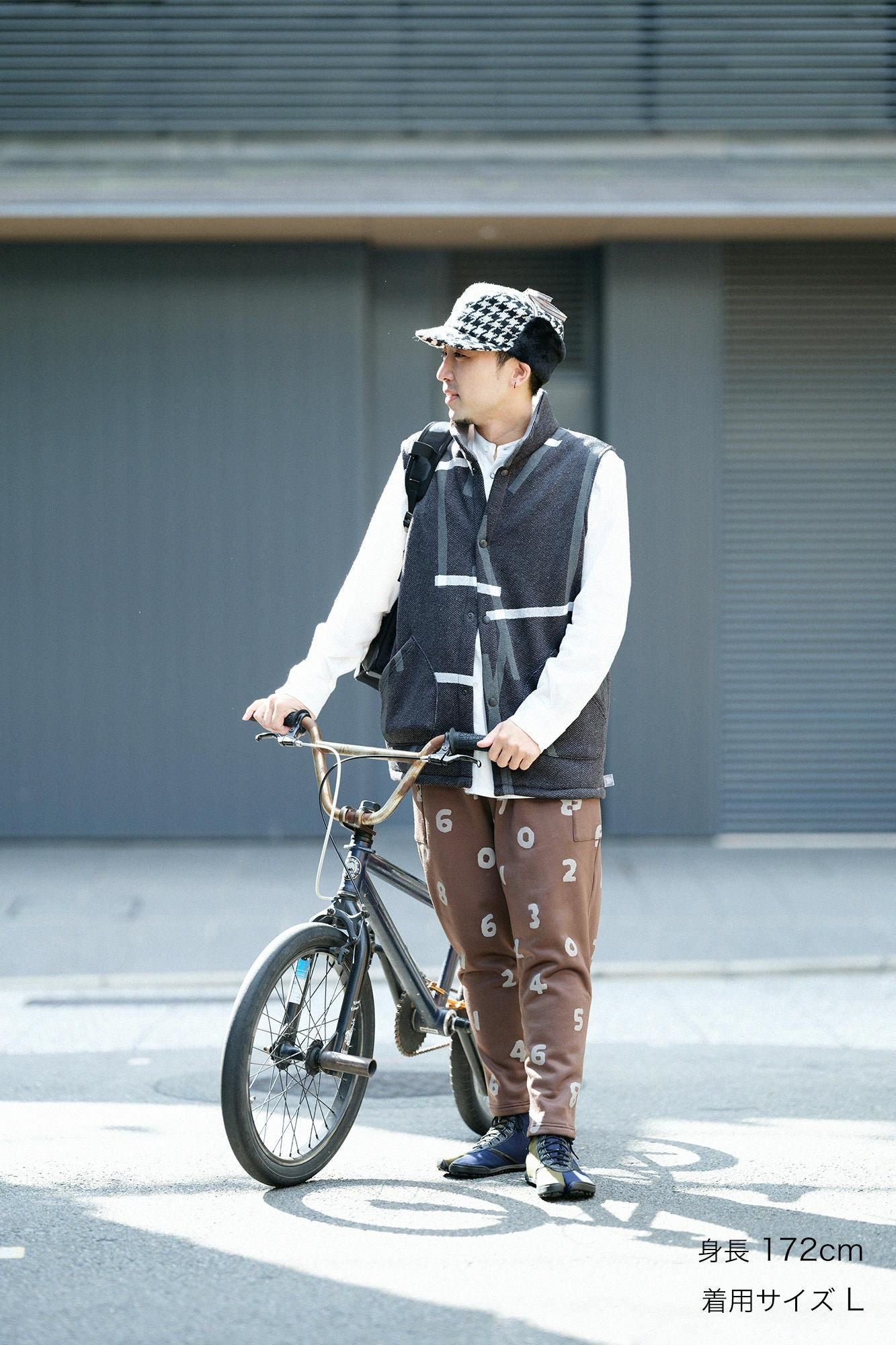 【net Limited】Fleece Brushed Lining Twill Knit Vest／Tobi Brown Black 