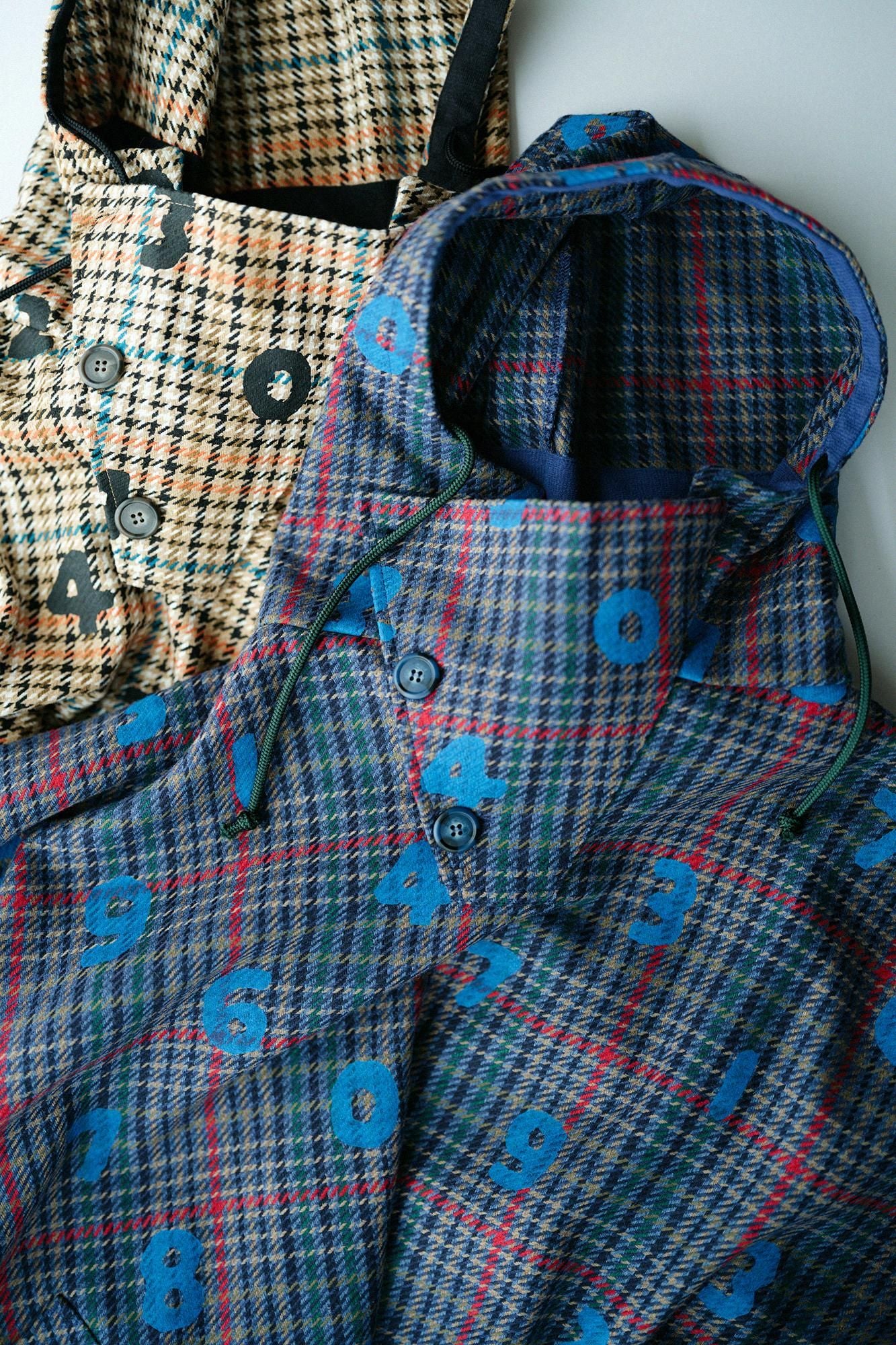 BALLI Twill BIKE Poncho／SO-SU-Uand Blank Cream Check 