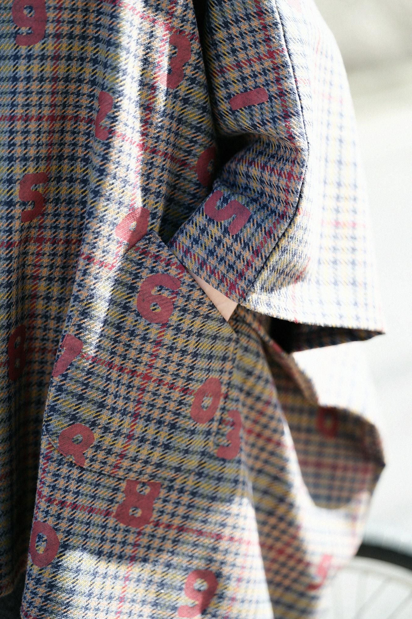 BALLI斜紋織 BIKE斗篷／SO-SU-U十數和留白 灰色格紋