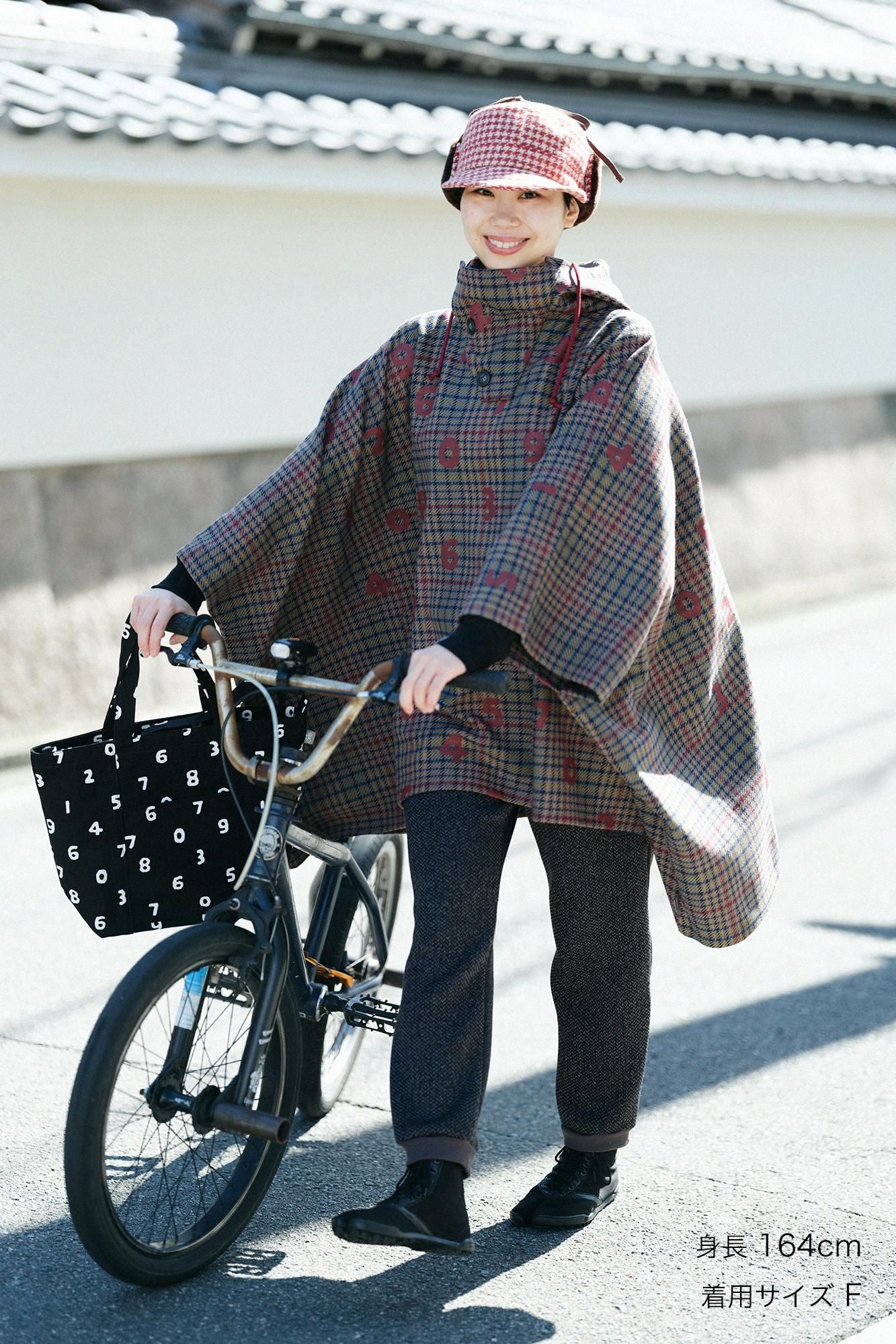 BALLI斜紋織 BIKE斗篷／SO-SU-U十數和留白 灰色格紋