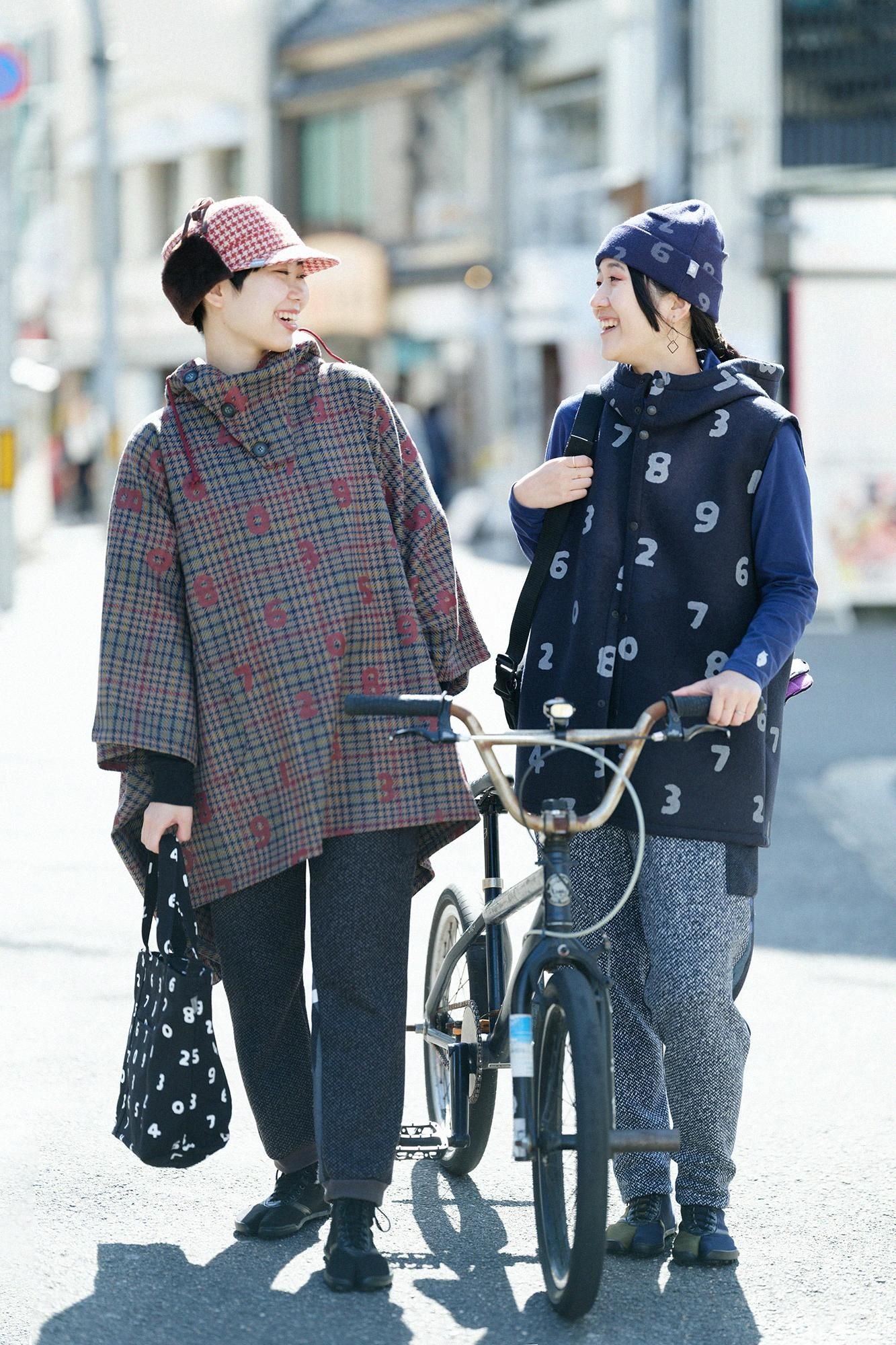 BALLI斜紋織 BIKE斗篷／SO-SU-U十數和留白 灰色格紋