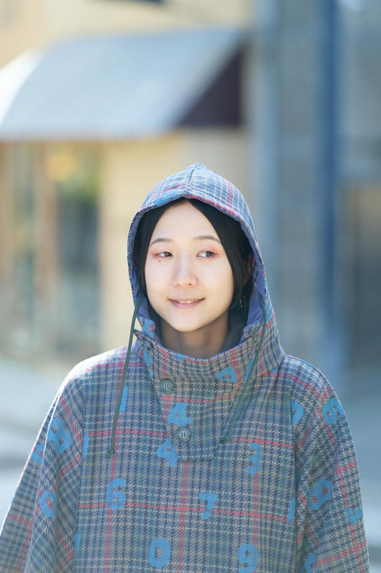 BALLI斜紋織 BIKE斗篷／SO-SU-U十數和留白 海軍藍格紋