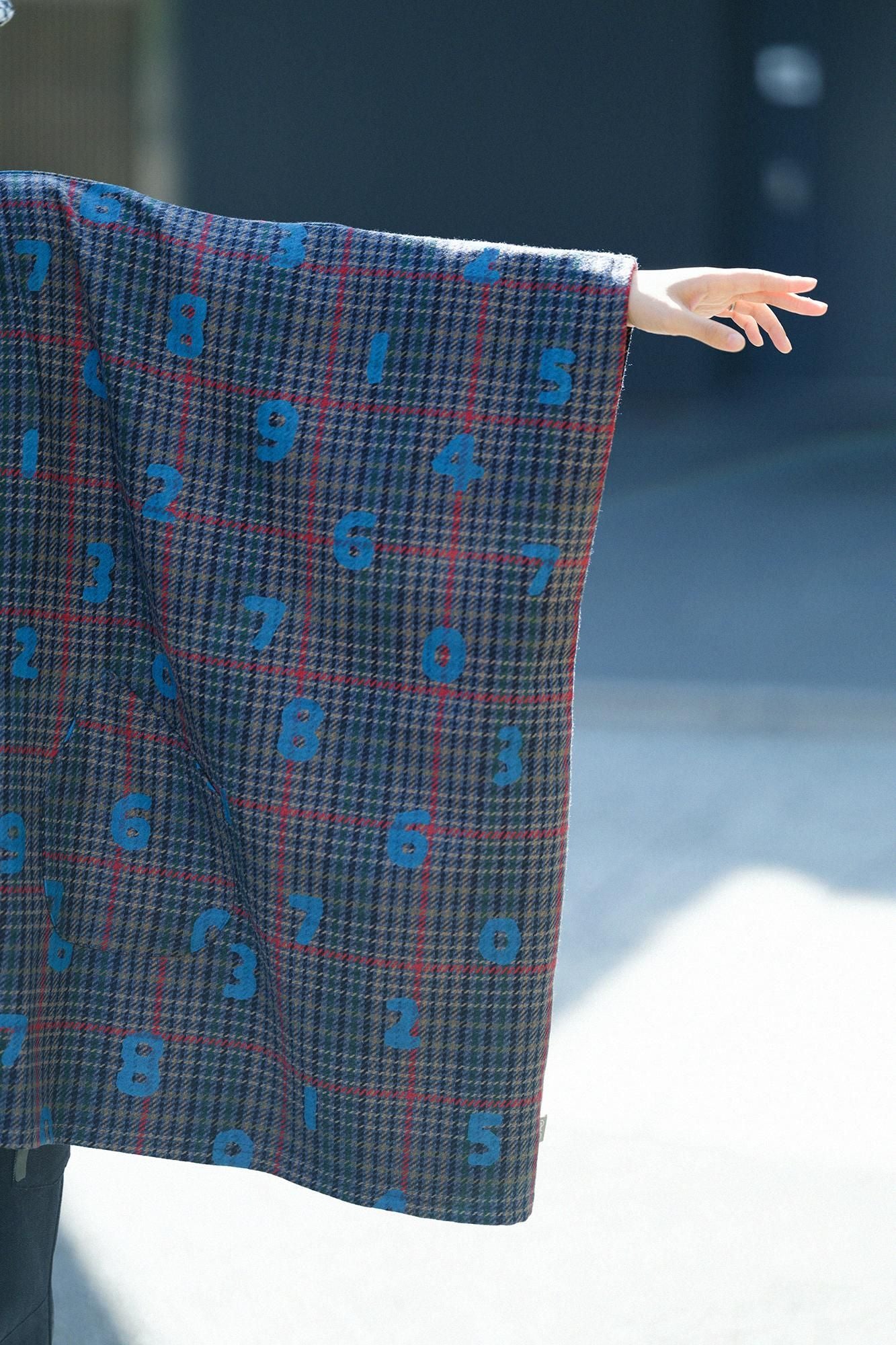 BALLI斜紋織 BIKE斗篷／SO-SU-U十數和留白 海軍藍格紋